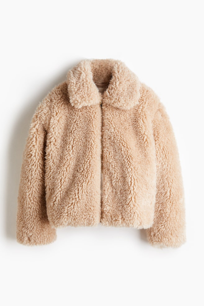 Veste en tissu Teddy bear - Beige/Marron foncé - 1