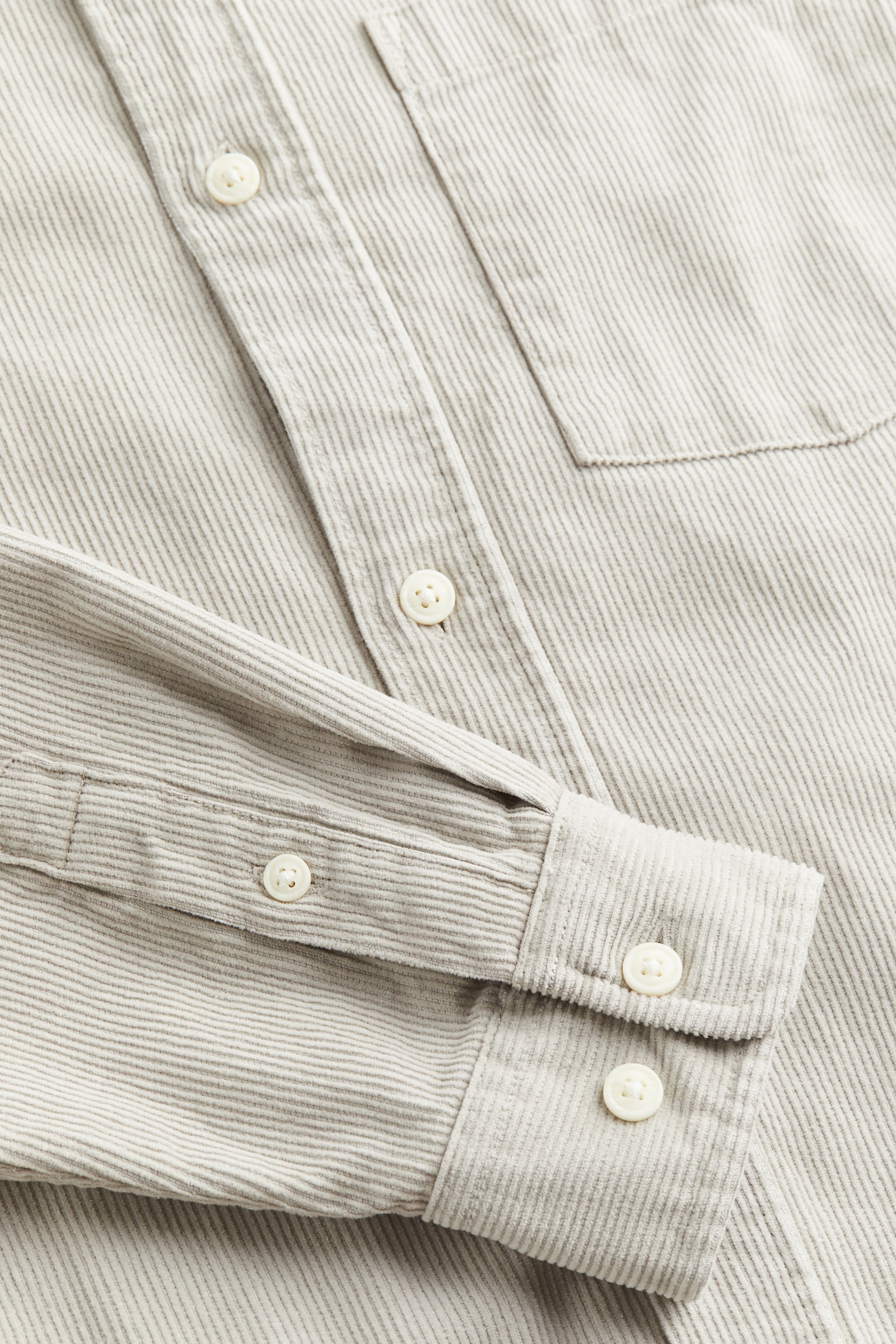 Relaxed Fit Corduroy shirt - Light greige - 5