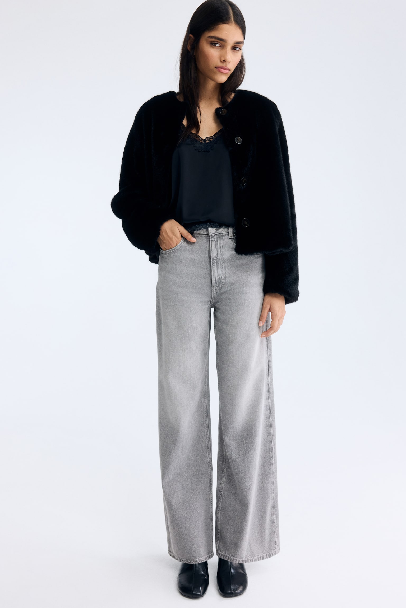 Wide Ultra High Jeans - Light denim grey/Denim black/Denim blue/Dark denim blue - 1