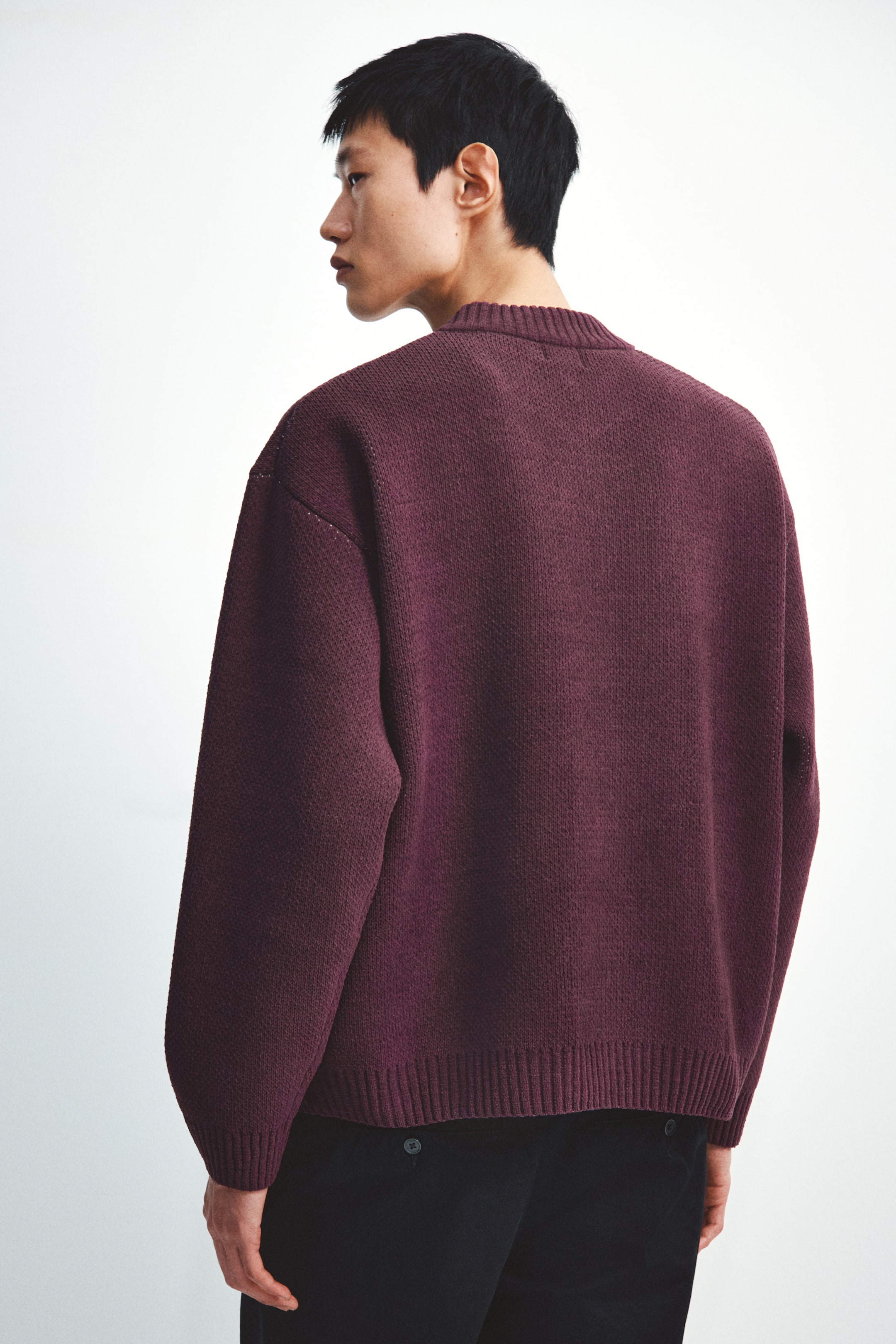 이미지 확대 보기: 스웨터 레귤러핏 - 다크 퍼플/Challenge - Men | H&M KR 4