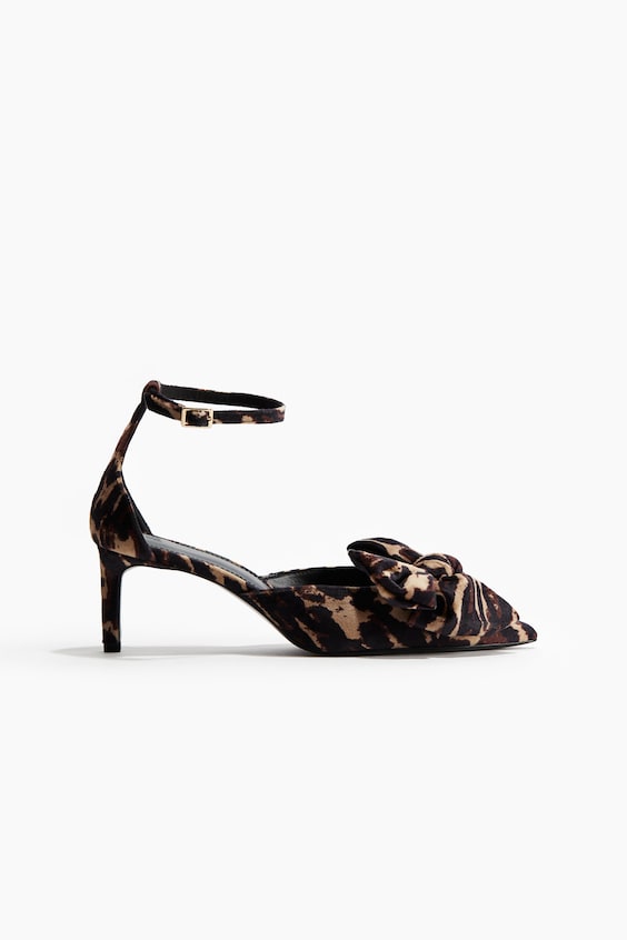 Женские лоферы H&M Bow-Detail Velour Pumps