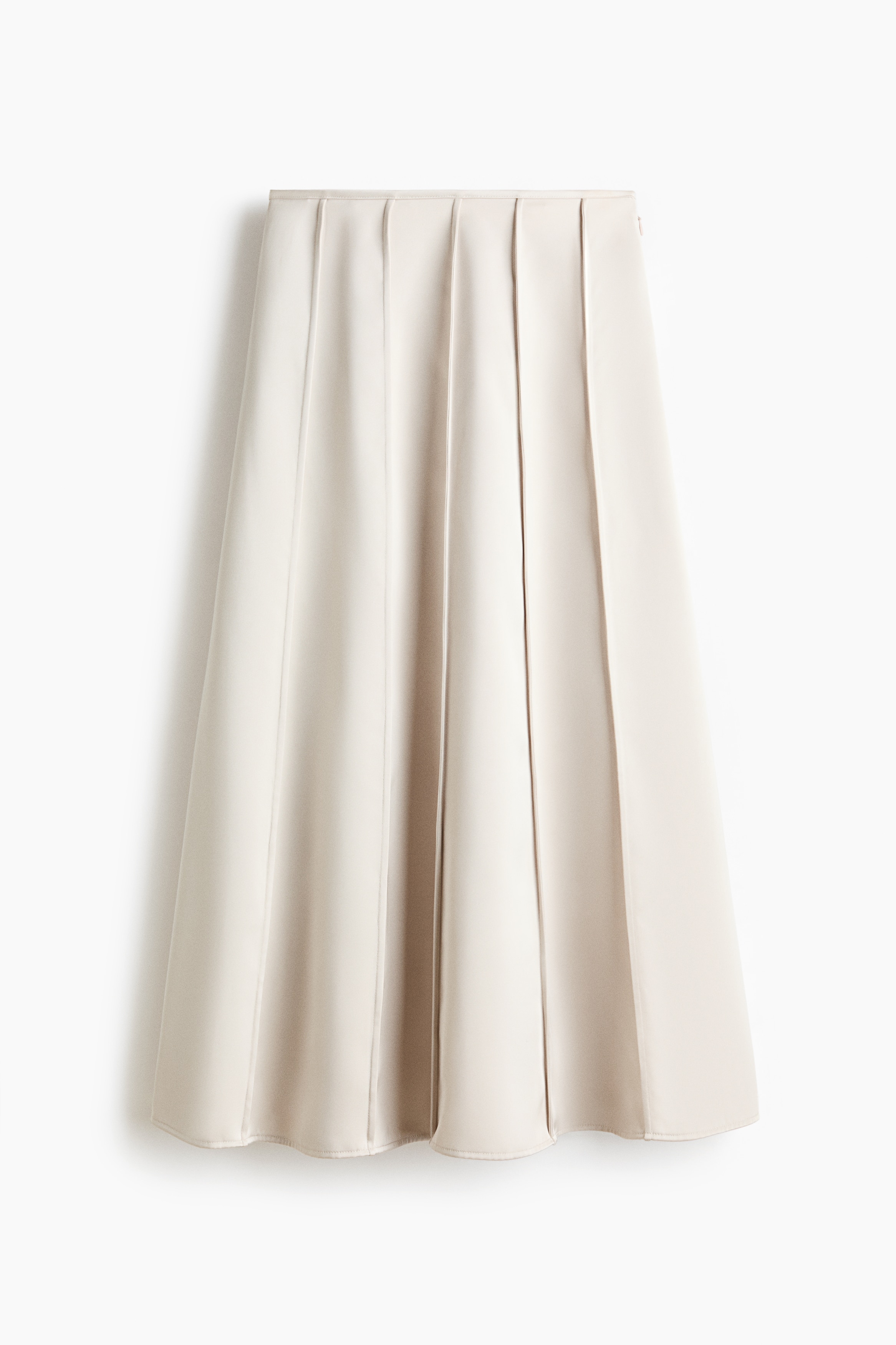 Flared Satin Skirt - Light beige/Dark purple