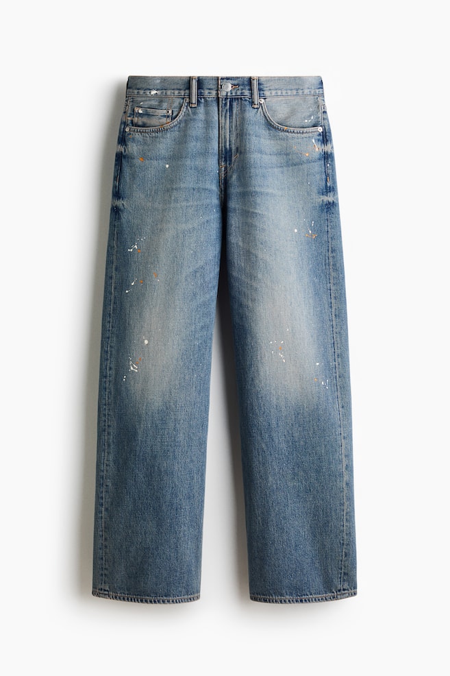 Loose Straight Jeans - Dusty denim blue/Denim blue/Beige/Dark denim blue/Light denim blue - 1