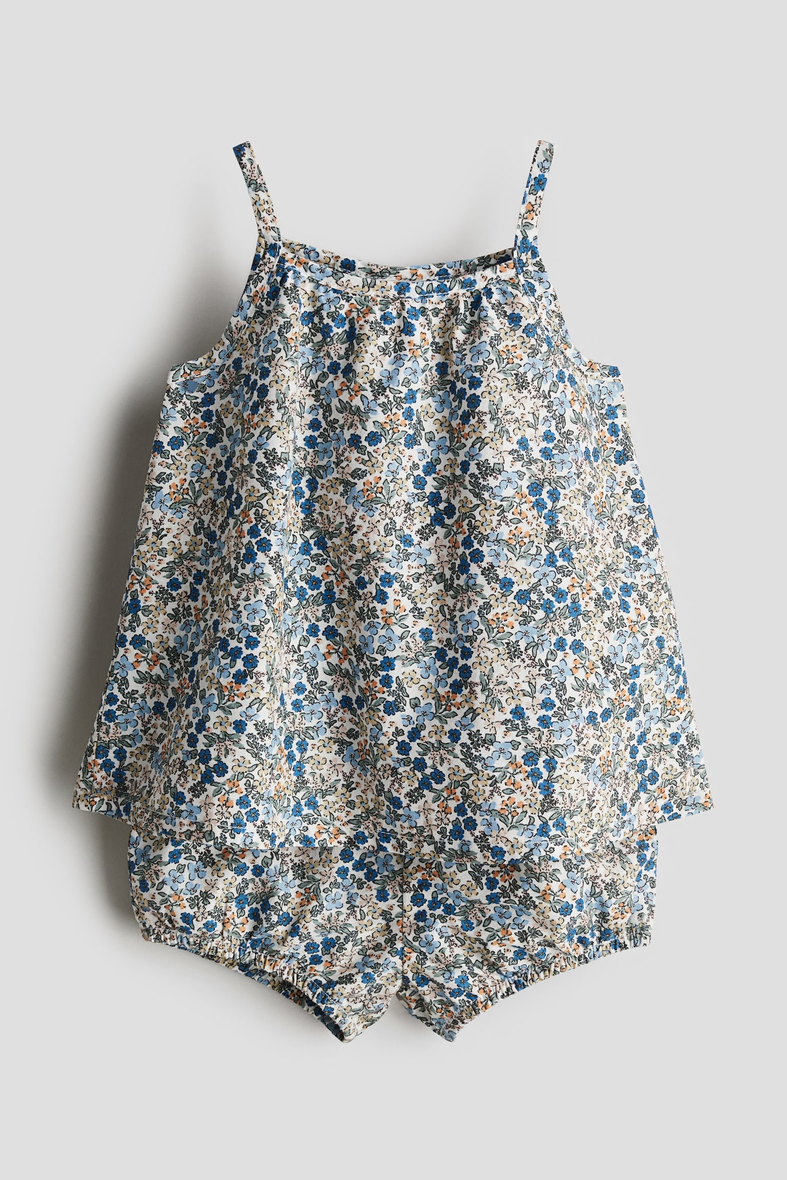 2-piece Cotton Set - Blue/Floral - 1