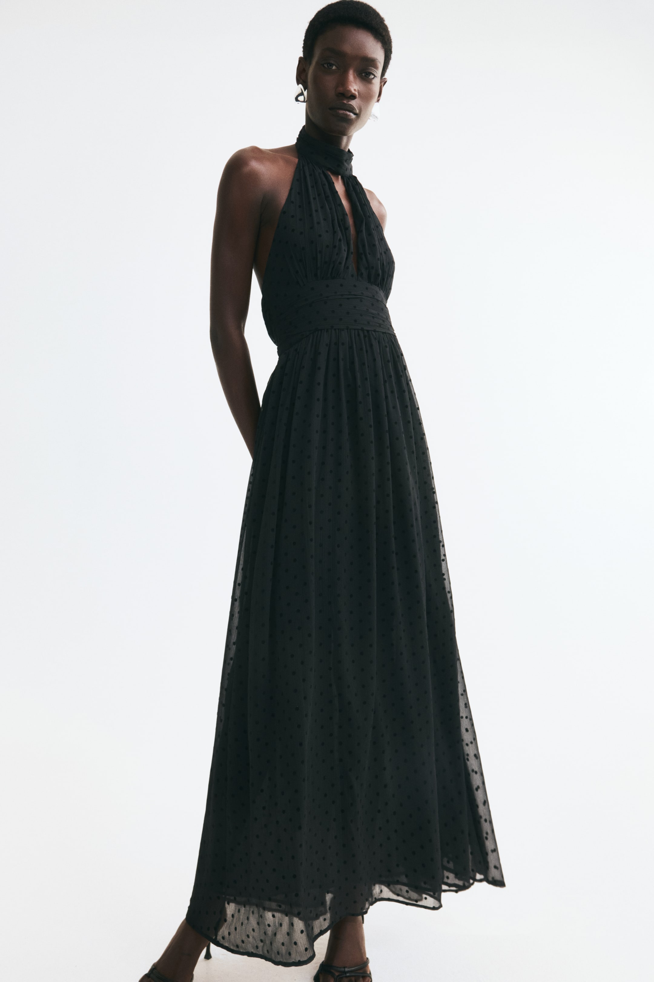 View larger image: Tie-detail halterneck dress - Black - Ladies | H&M 1