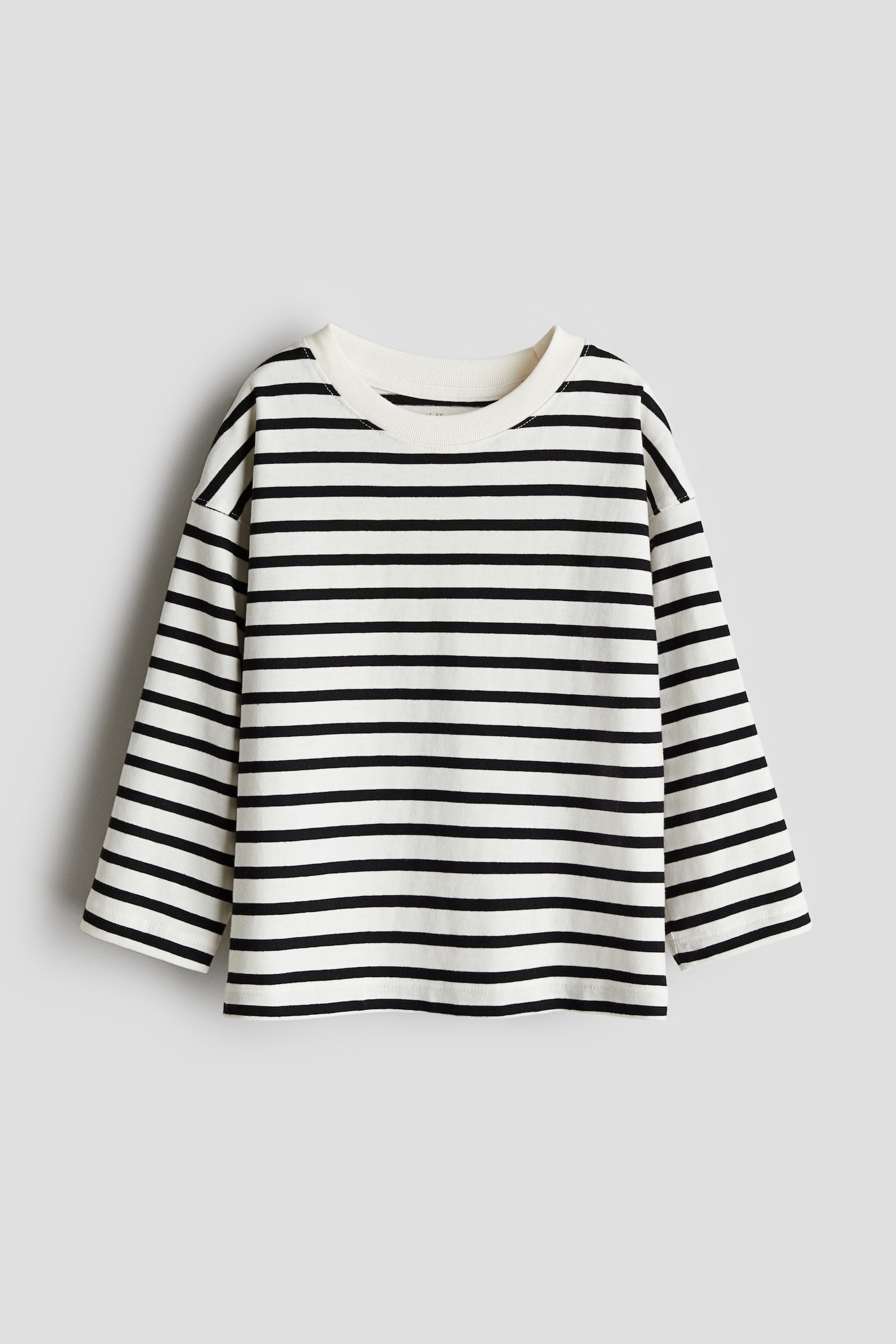 Long-sleeved T-shirt - White/Black striped/Dark green/Striped/Green/Striped/White/Beige/White striped/Dark blue/Light grey - 1