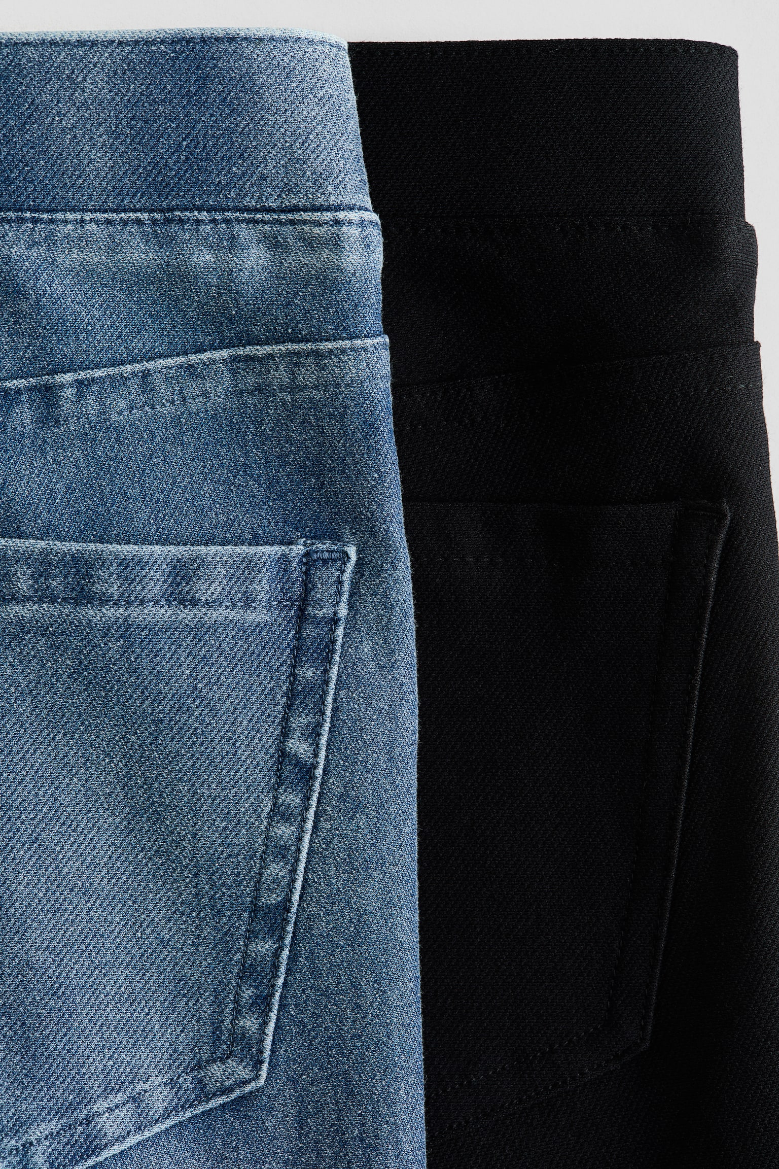 2-pack Jeggings acampanados - Negro/Azul denim - 2