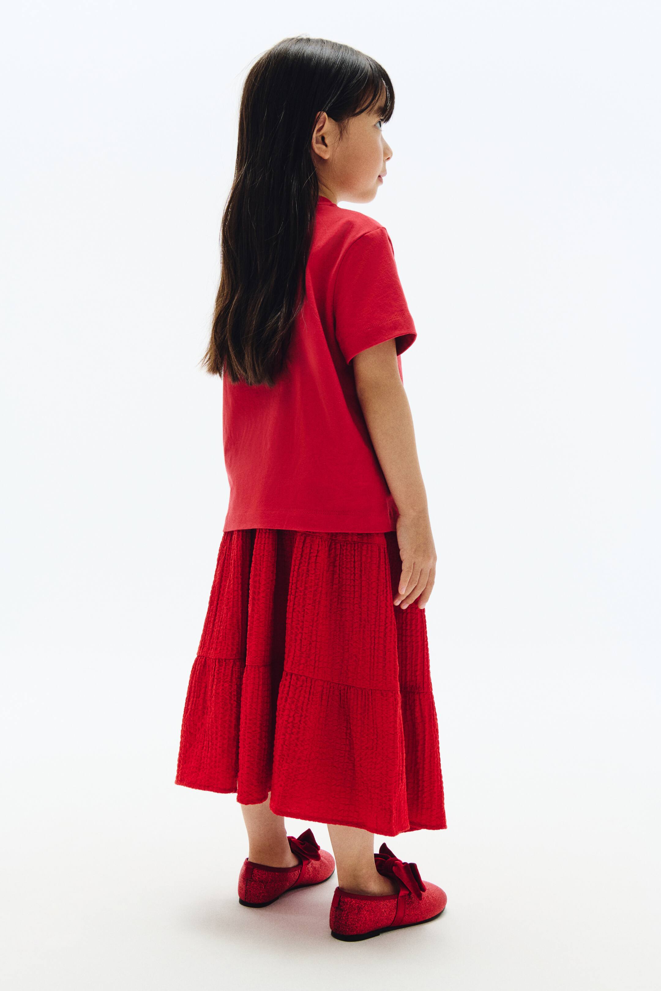 View larger image: Tiered seersucker skirt - Red - Kids | H&M IN 3