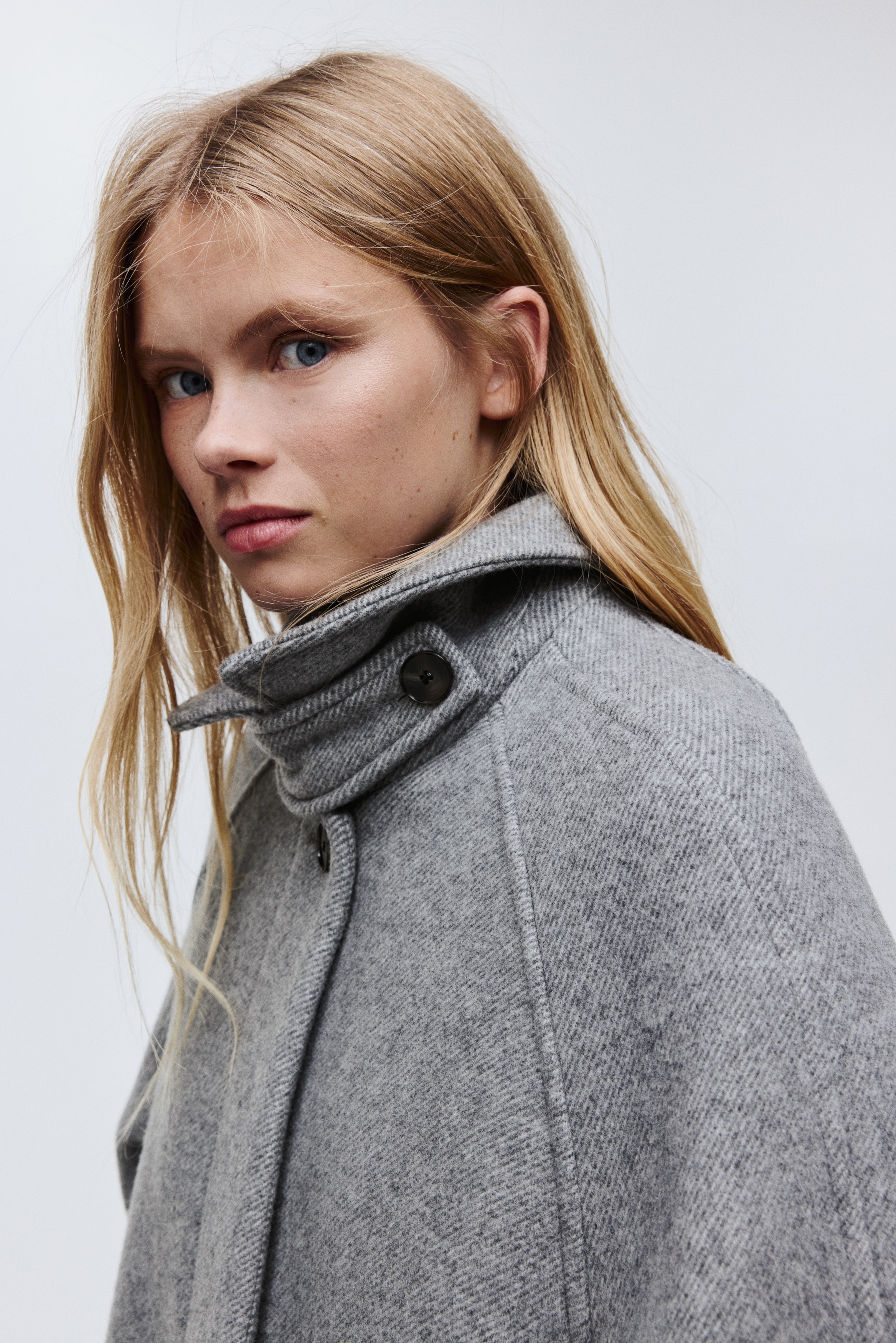 Oversized Wool-Blend Coat - Gray melange - Ladies | H&M US