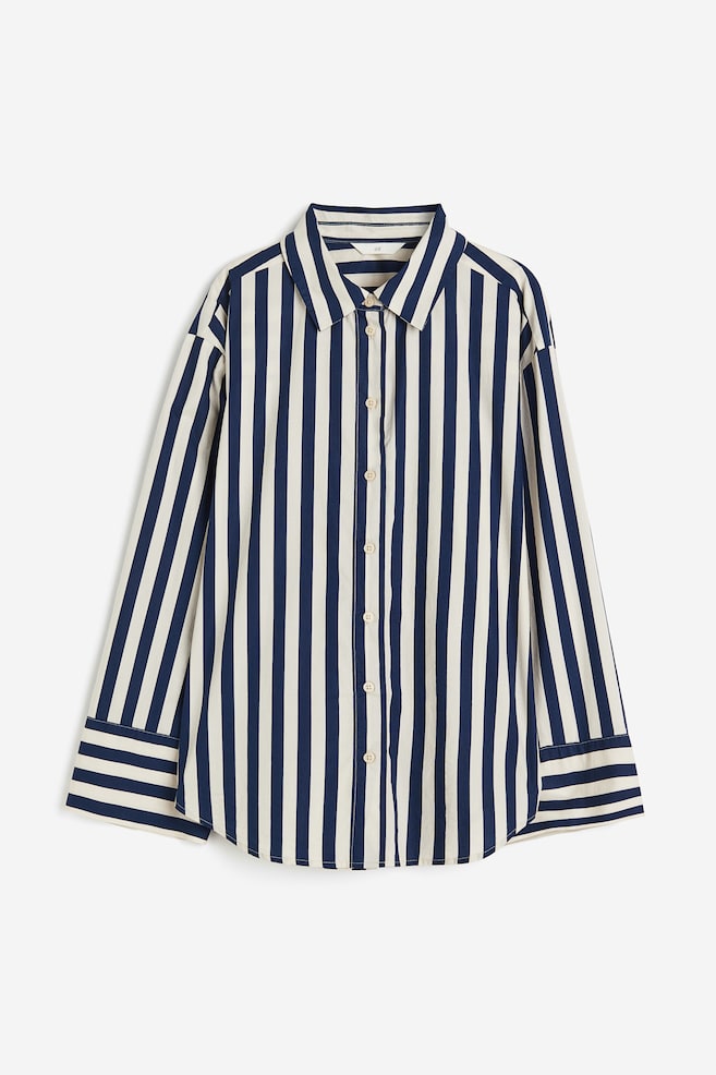 Striped cotton shirt - Dark blue/Striped - 2