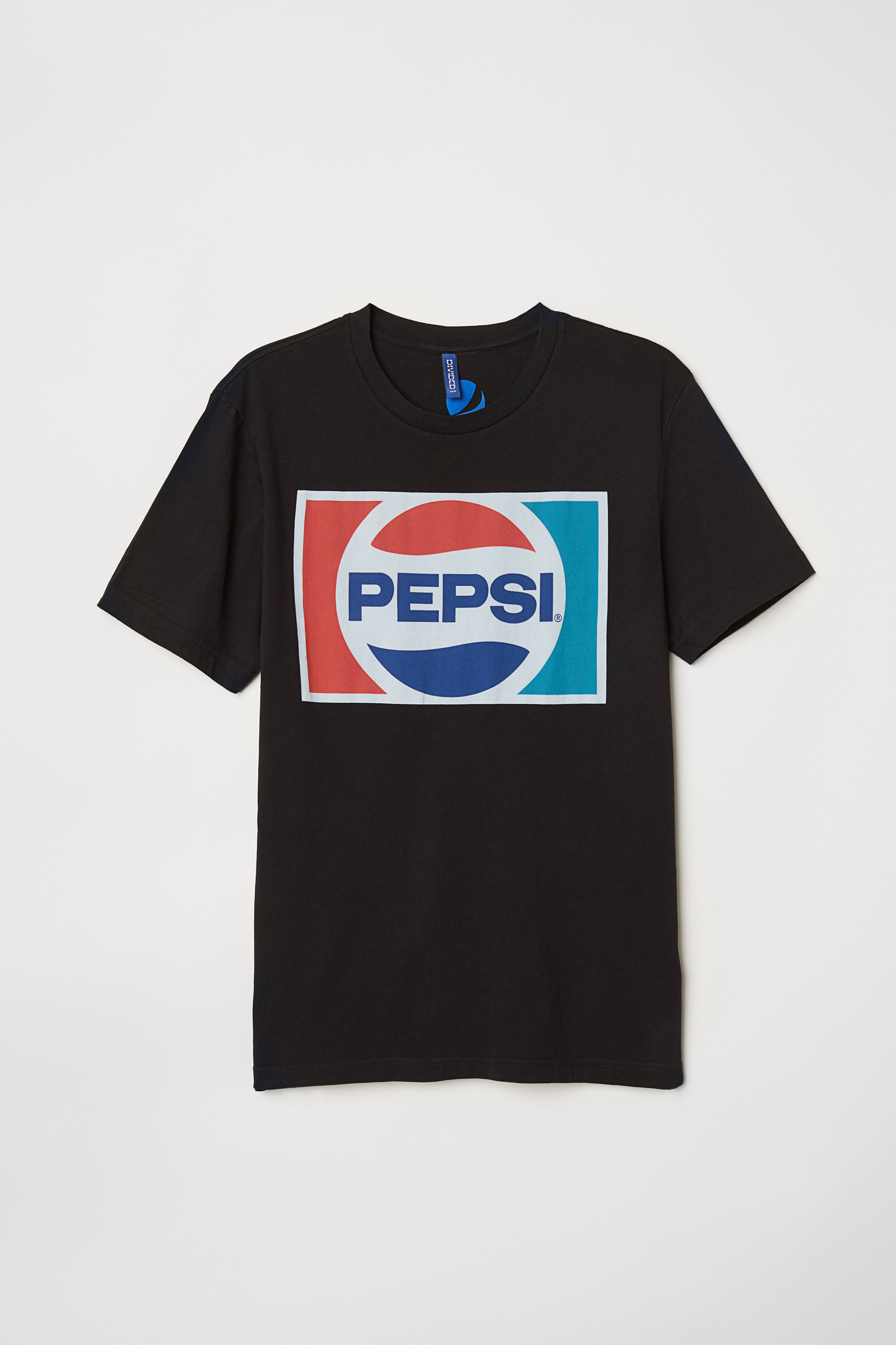 T shirt with Motif Black Pepsi Men H M CA