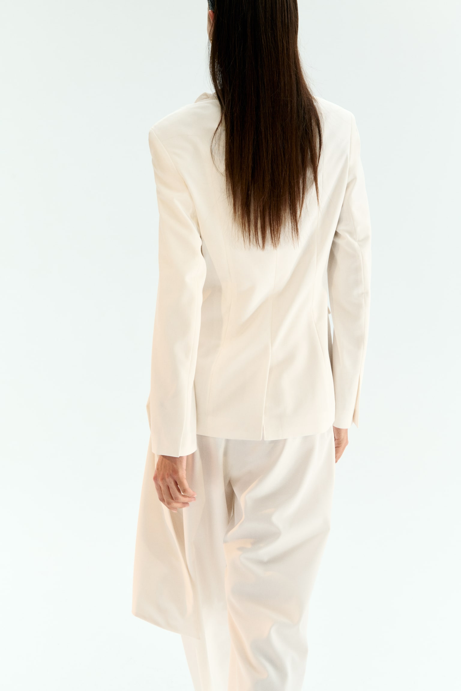 Scarf-detail blazer - White - 4