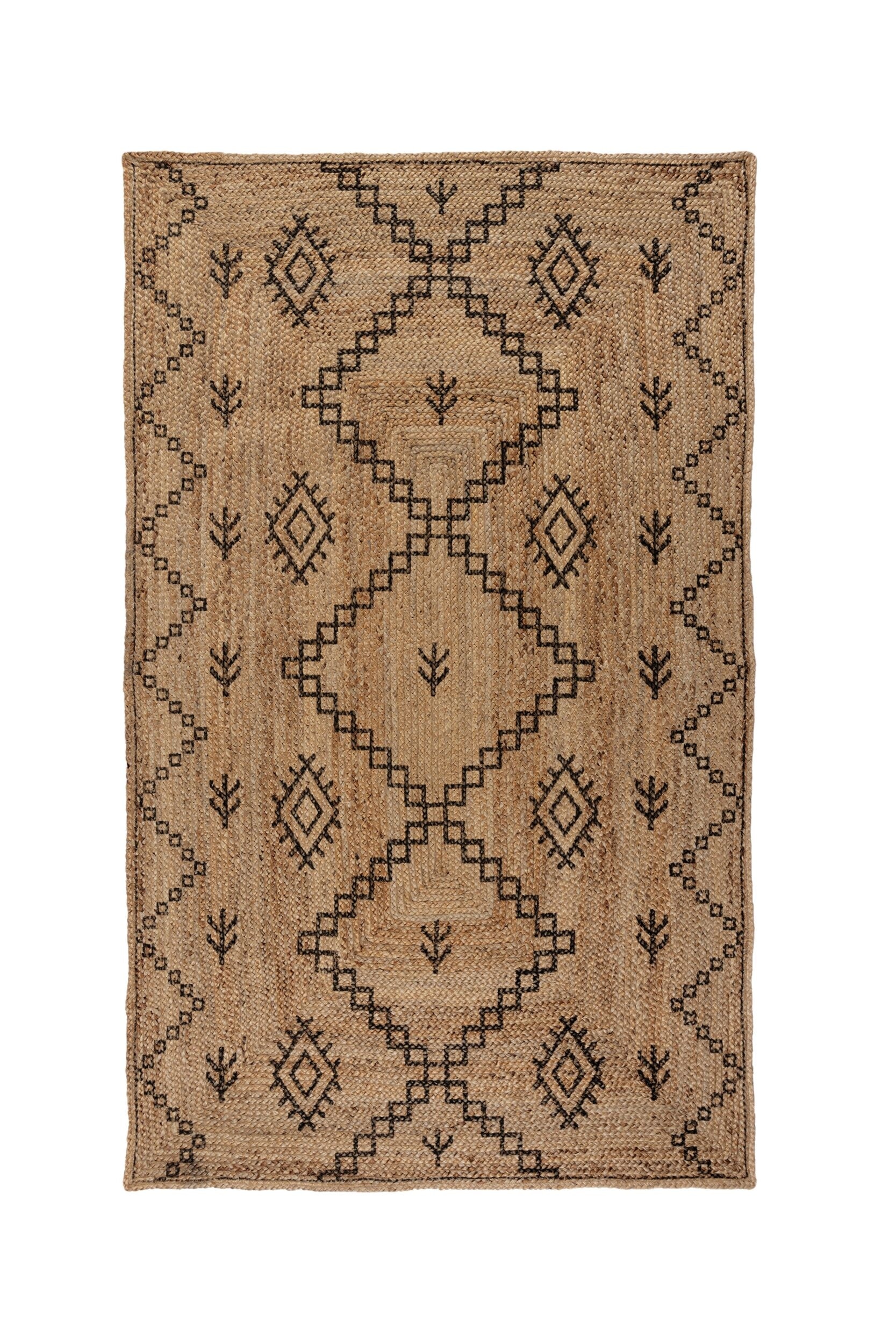 Flair Rugs - Tappeto In Iuta Stampato Rowen - Naturale/nero - size: 200x290