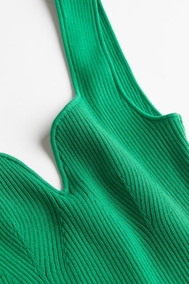 Rib-knit vest top - Green/Black/White/Greige - 5