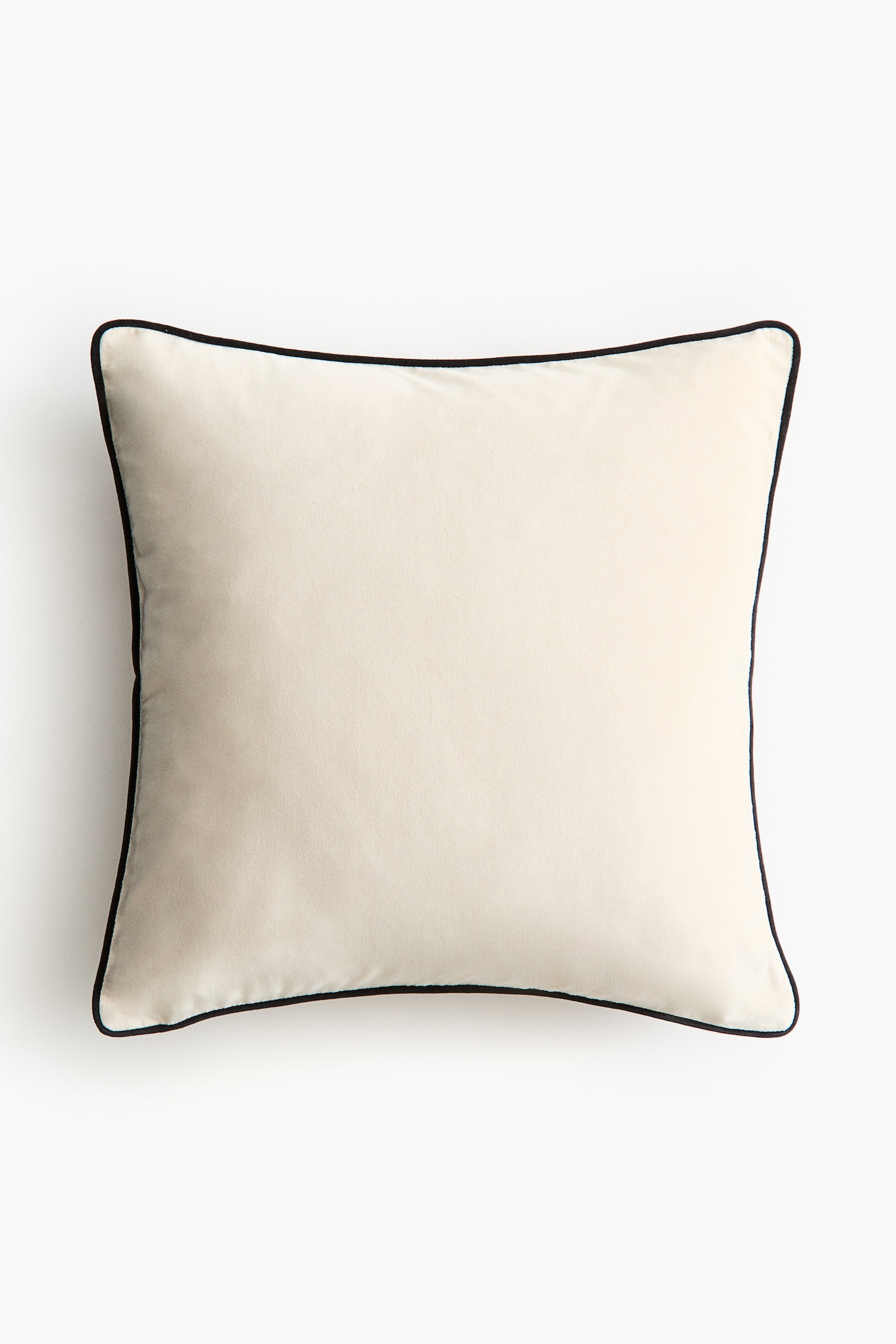 Piping-detail velvet cushion cover - Light beige/Brown/Old rose/Light dusty pink/Light green/Greige - 4