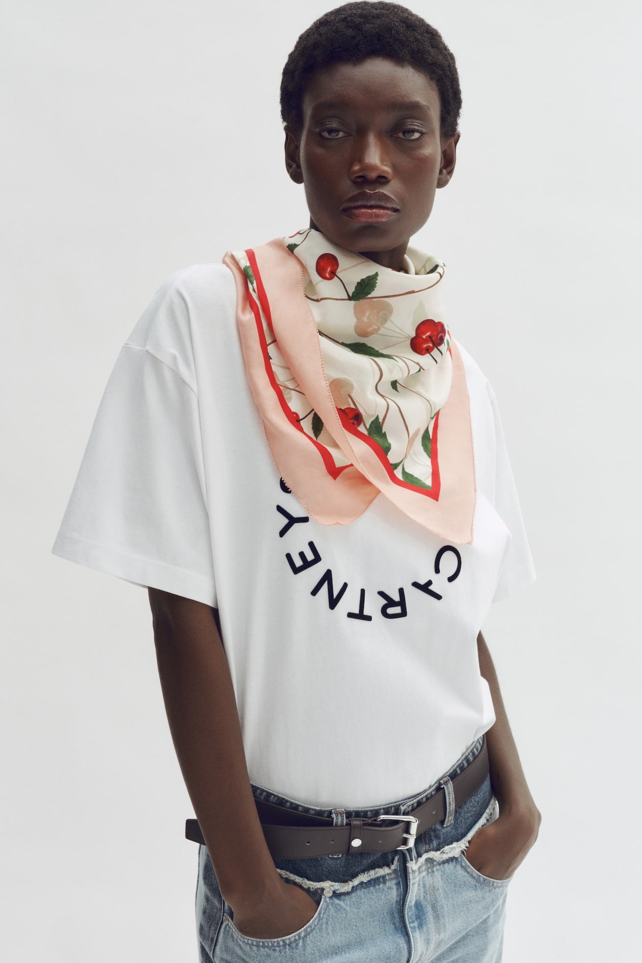 Cherry-Print Silk-Blend Scarf