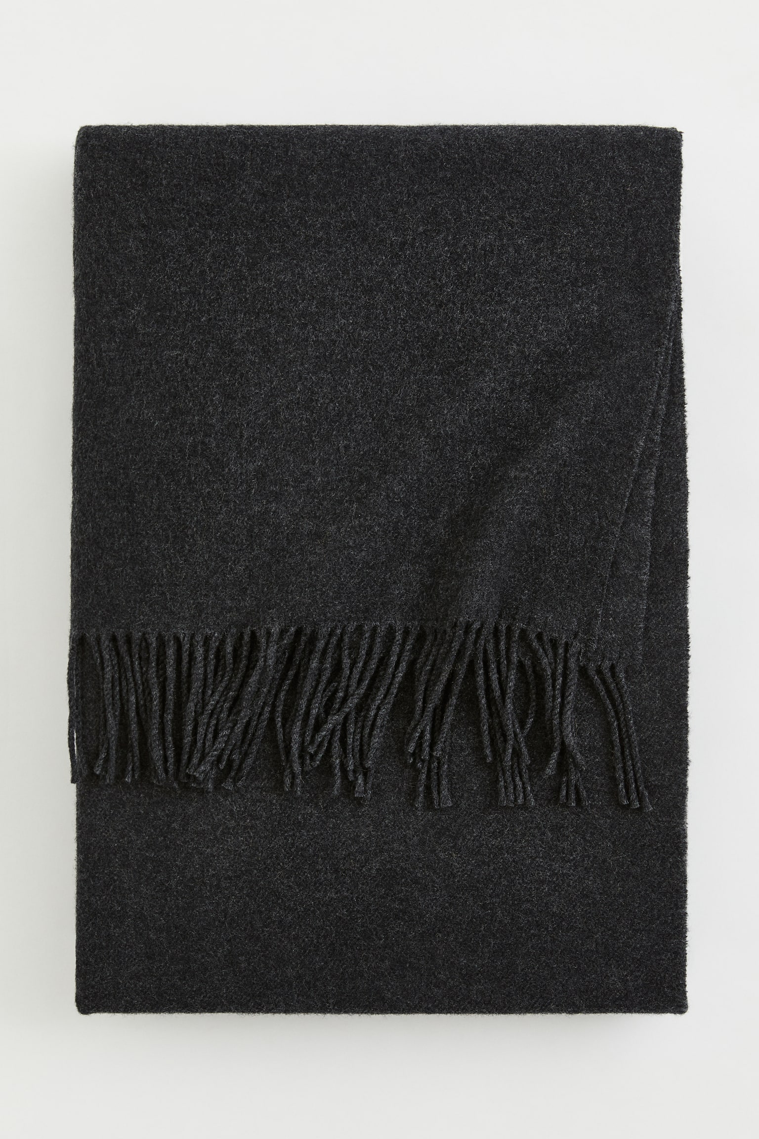 Wool-blend blanket - Dark grey