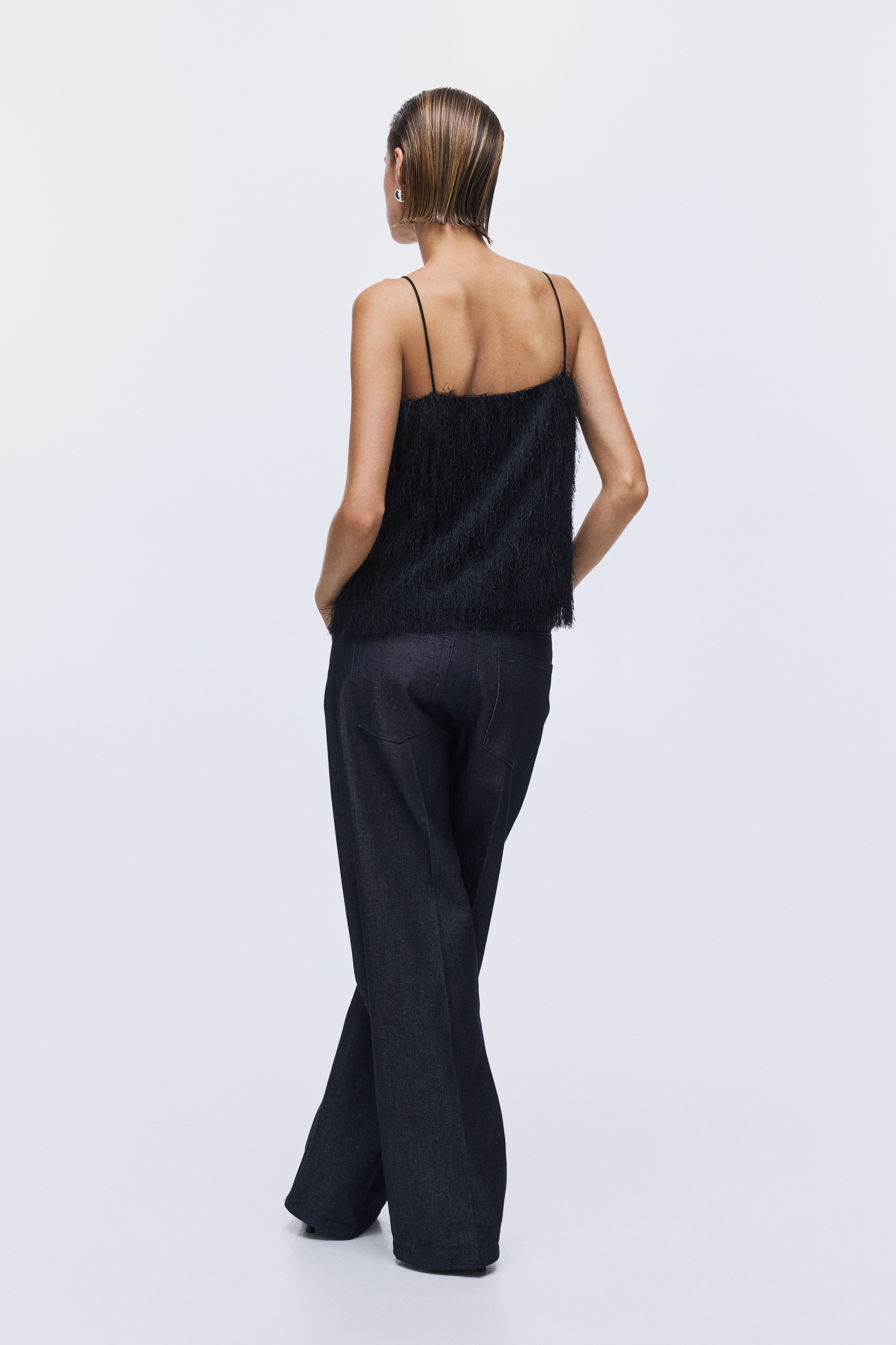 Fringed Strappy Top - Black - Ladies | H&M US