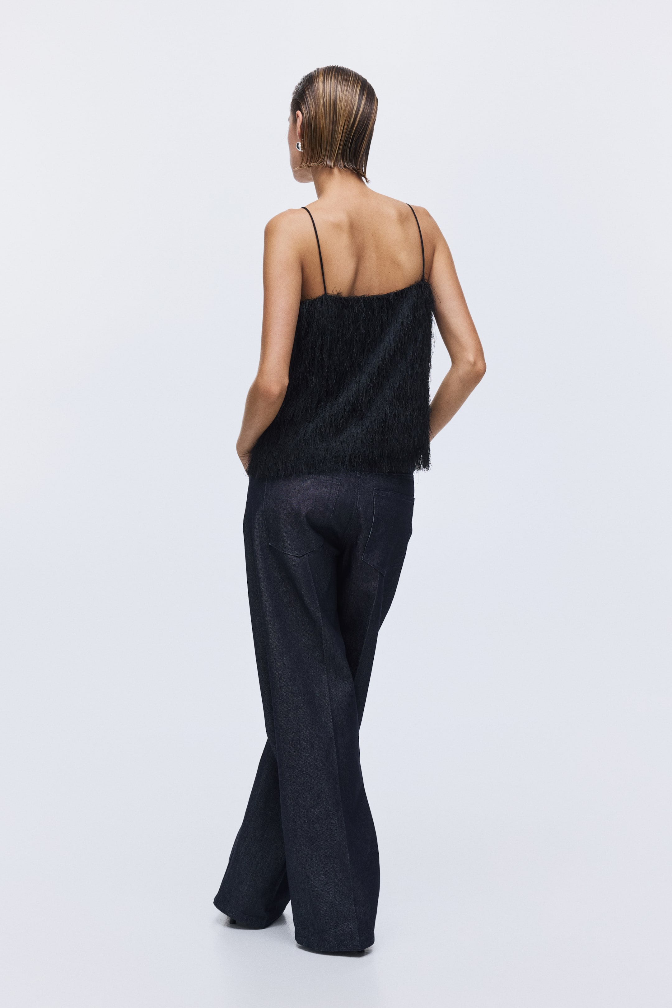 Visa större bild: Topp med fransar - Svart - DAM | H&M FI 3