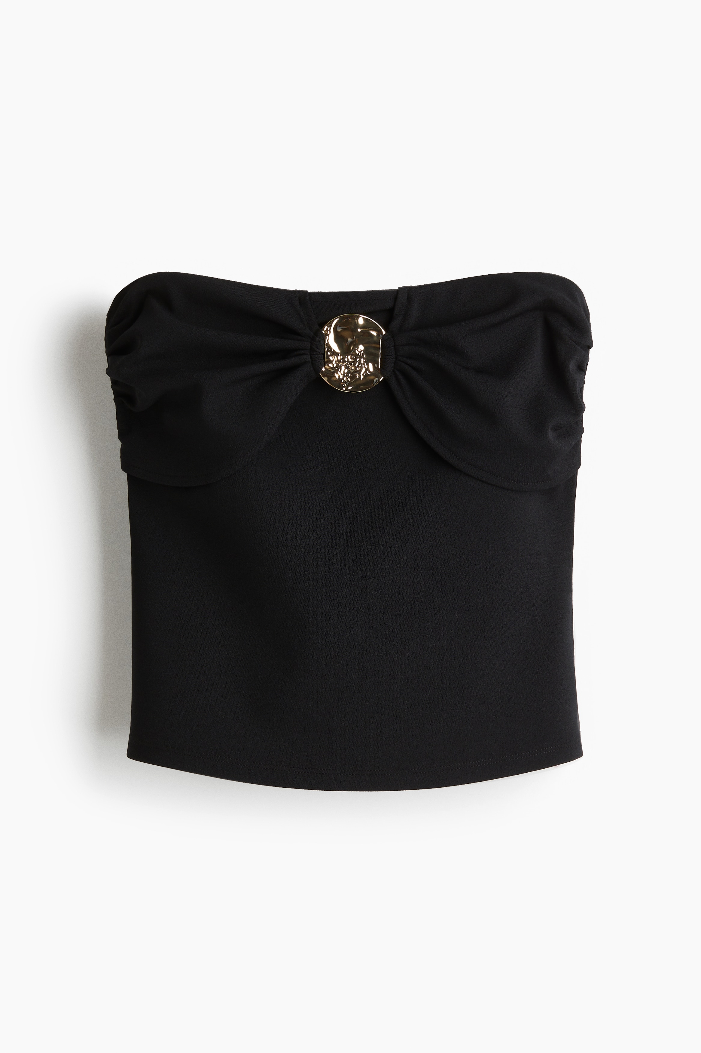 Interlockové tielko bez ramienok - Čierna/Červená