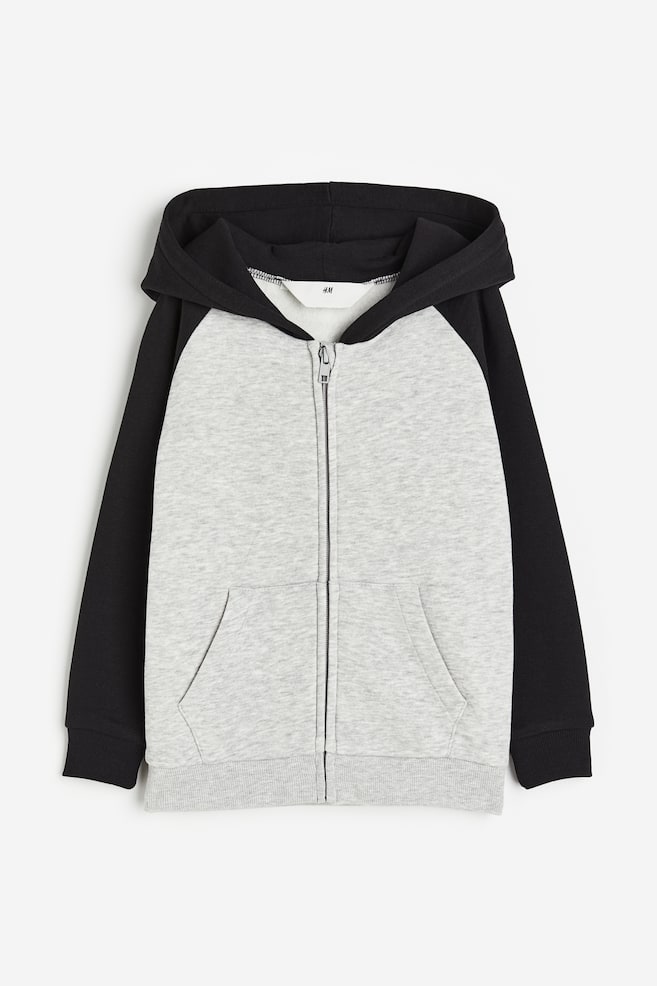 Hooded jacket - Light grey marl/Block-coloured/Light beige/Splatter print/Light turquoise/Dinosaurs/White/Block-coloured