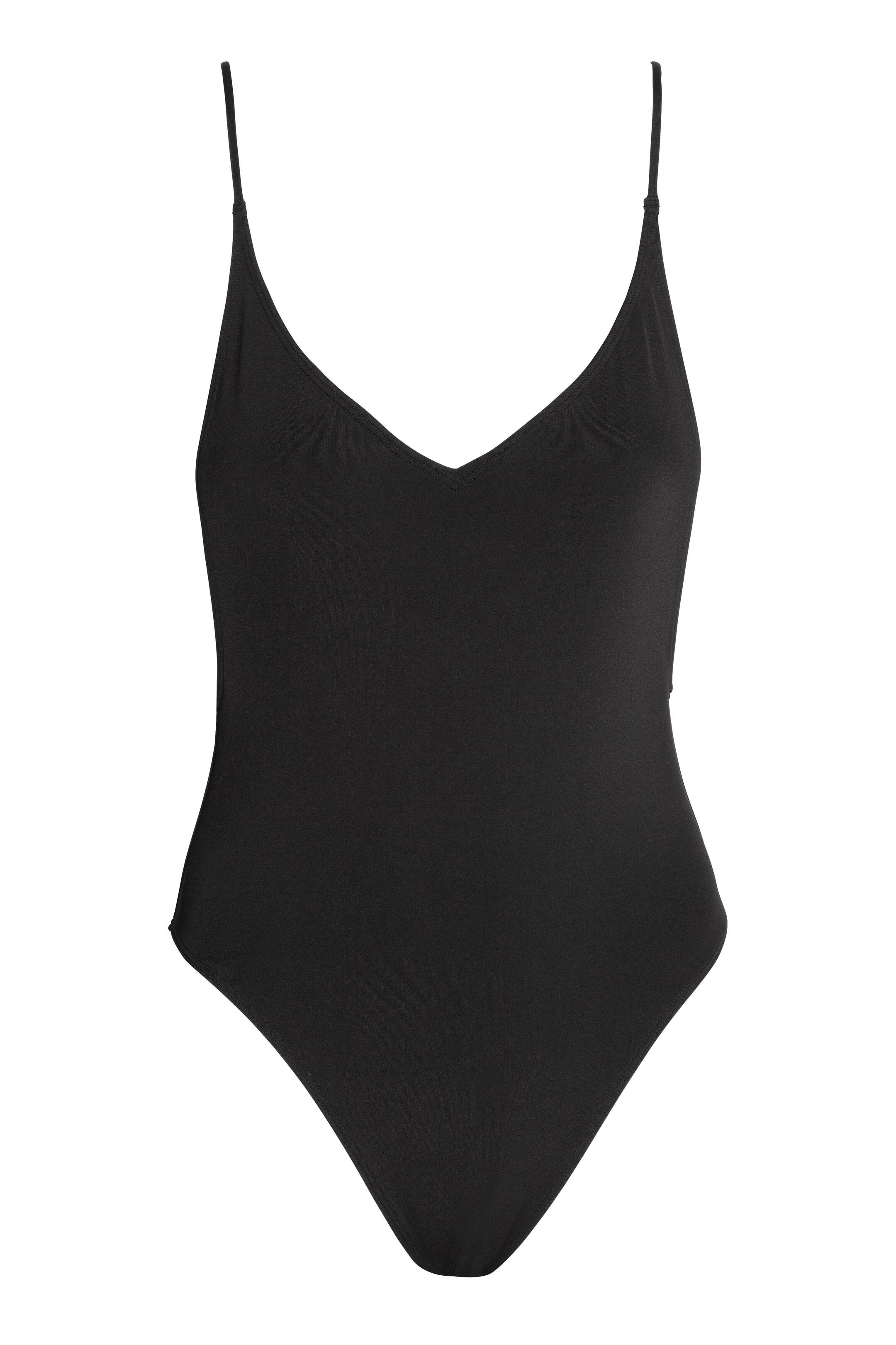 View larger image: V-neck swimsuit High leg - Black - Ladies | H&M GB 1