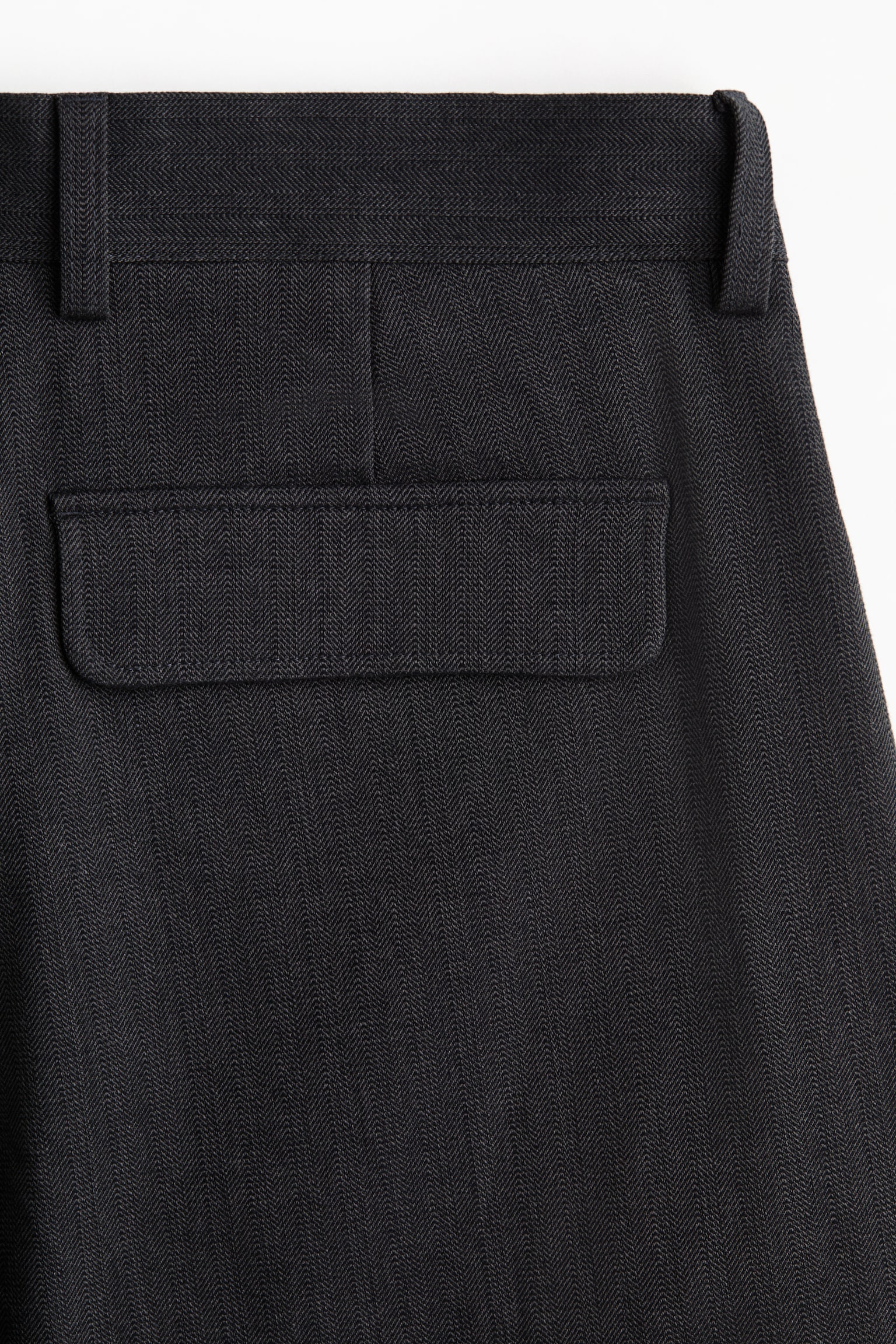 Мужские брюки H&M Loose-Fit Tailored Barrel-Leg, цвет: Тёмный серый — фото 8