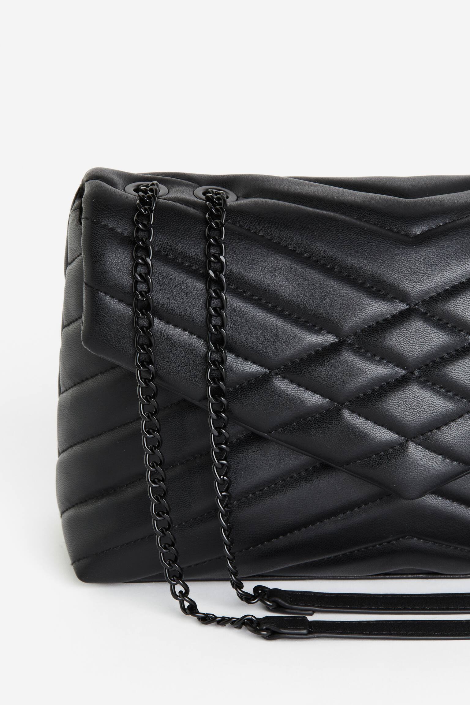 Quilted Shoulder Bag - Black - 3