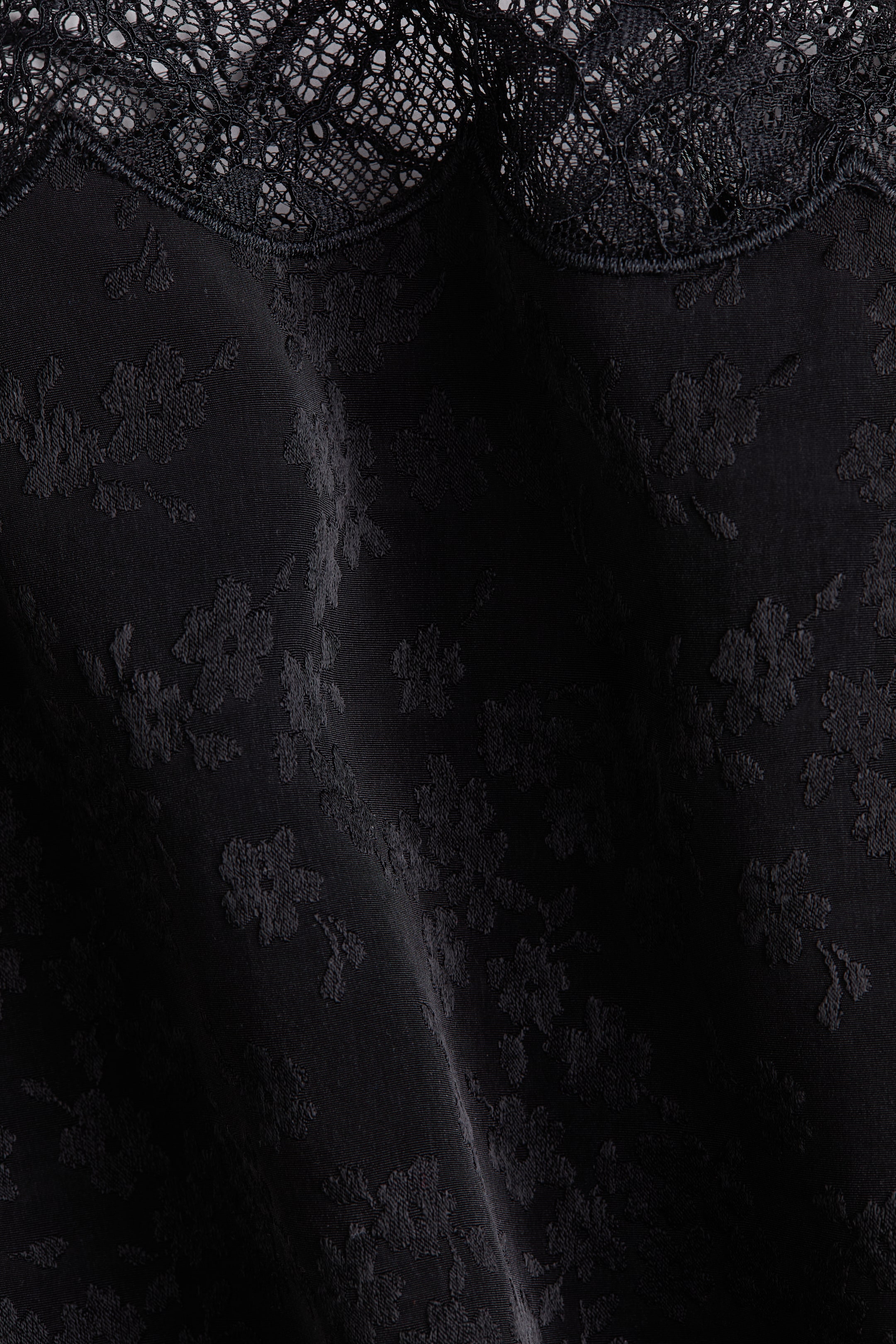 Lace-Trimmed Jacquard-Weave Top