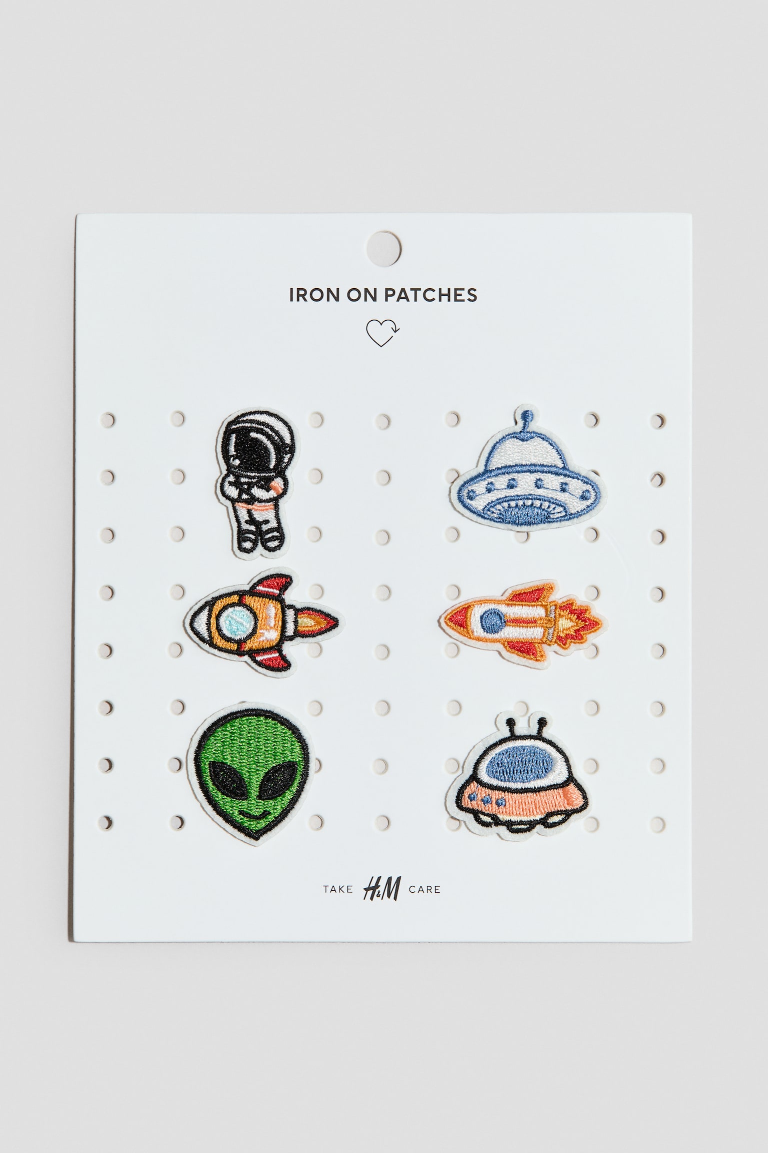 6er-Pack Flicken - Apricot/Raketen/Grün/Dinosaurier/Hellrosa/Love/Hellrosa/Tiere