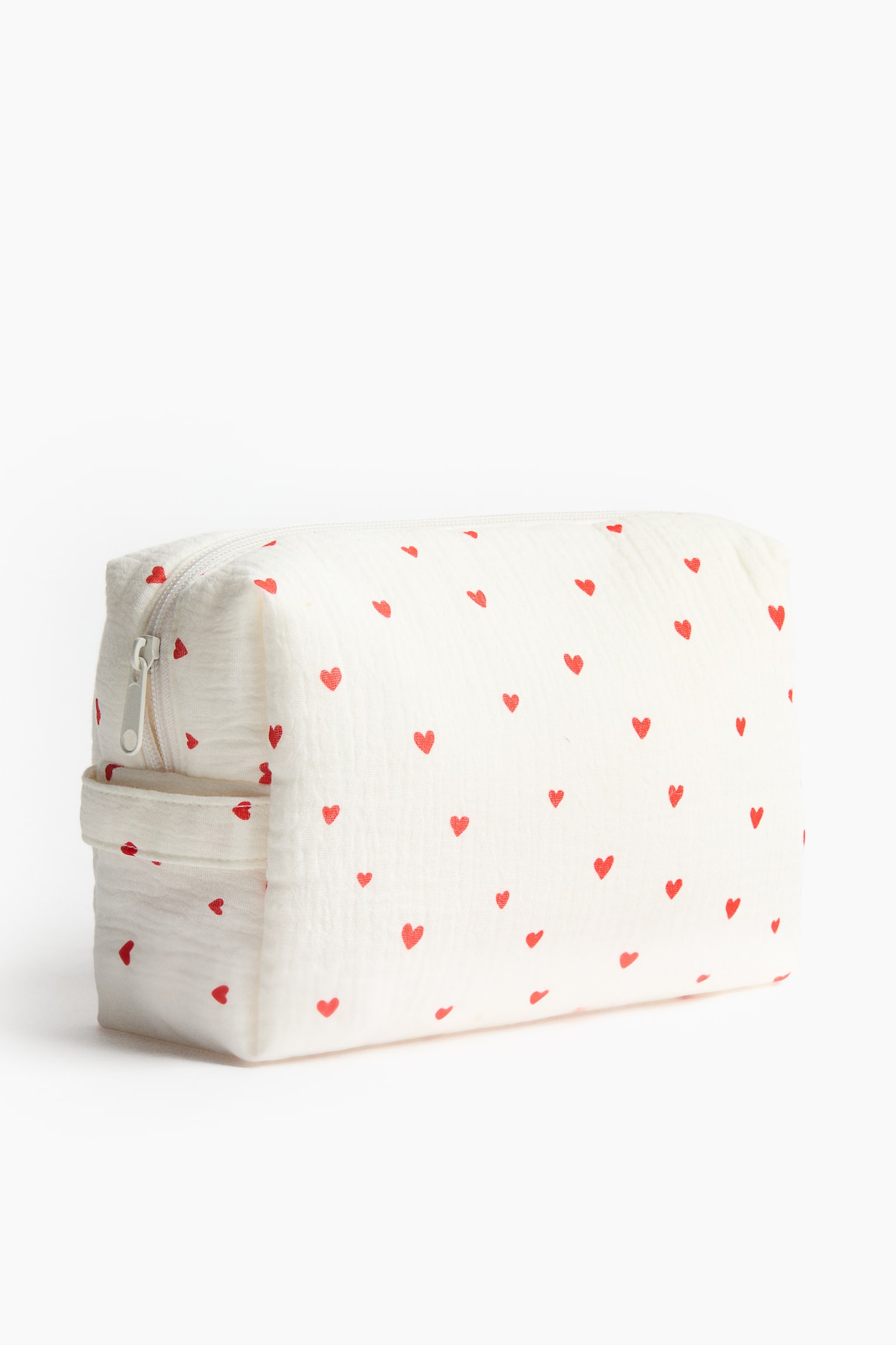 Cotton muslin changing bag - White/Hearts - 4