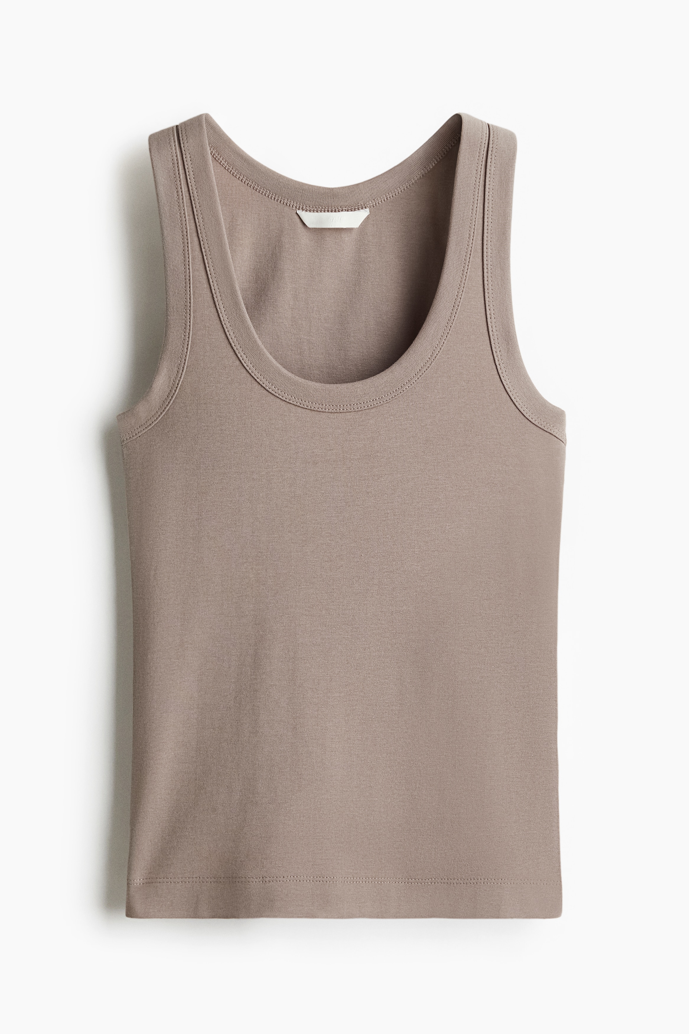 Fitted Tank Top - Taupe/Cream