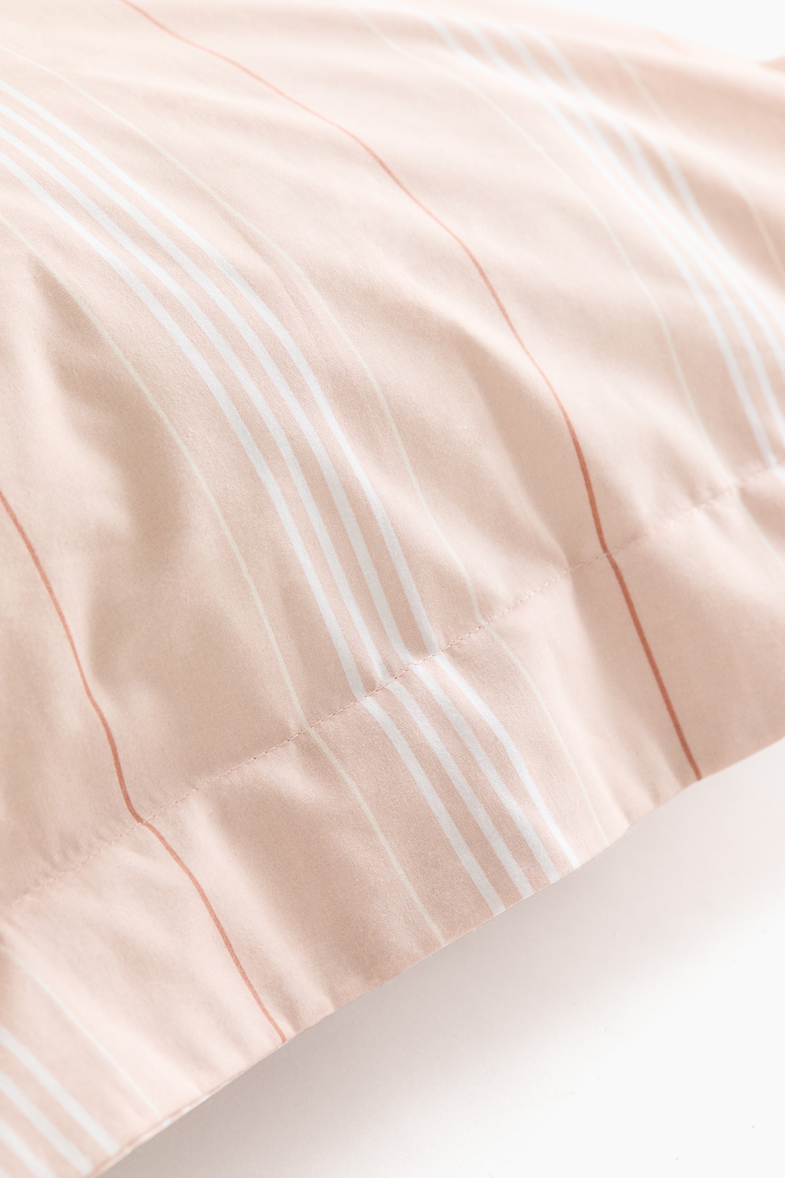 Cotton percale pillowcase - Powder pink/Striped/Light blue/Striped/Green/Striped - 2