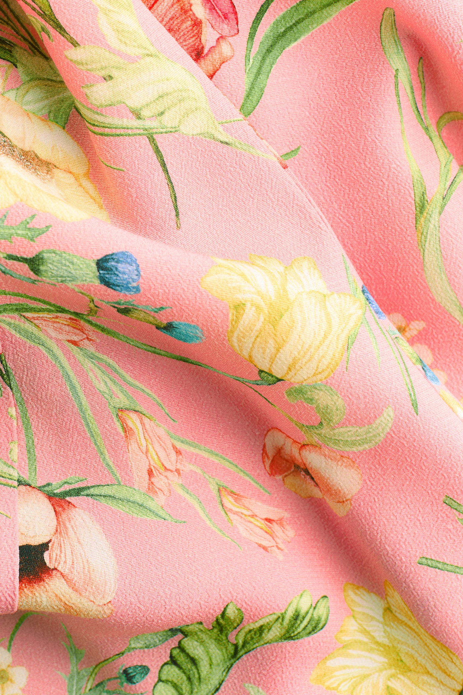 חצאית ויסקוזה עם קפלים - ורוד בהיר/פרחוני - 4