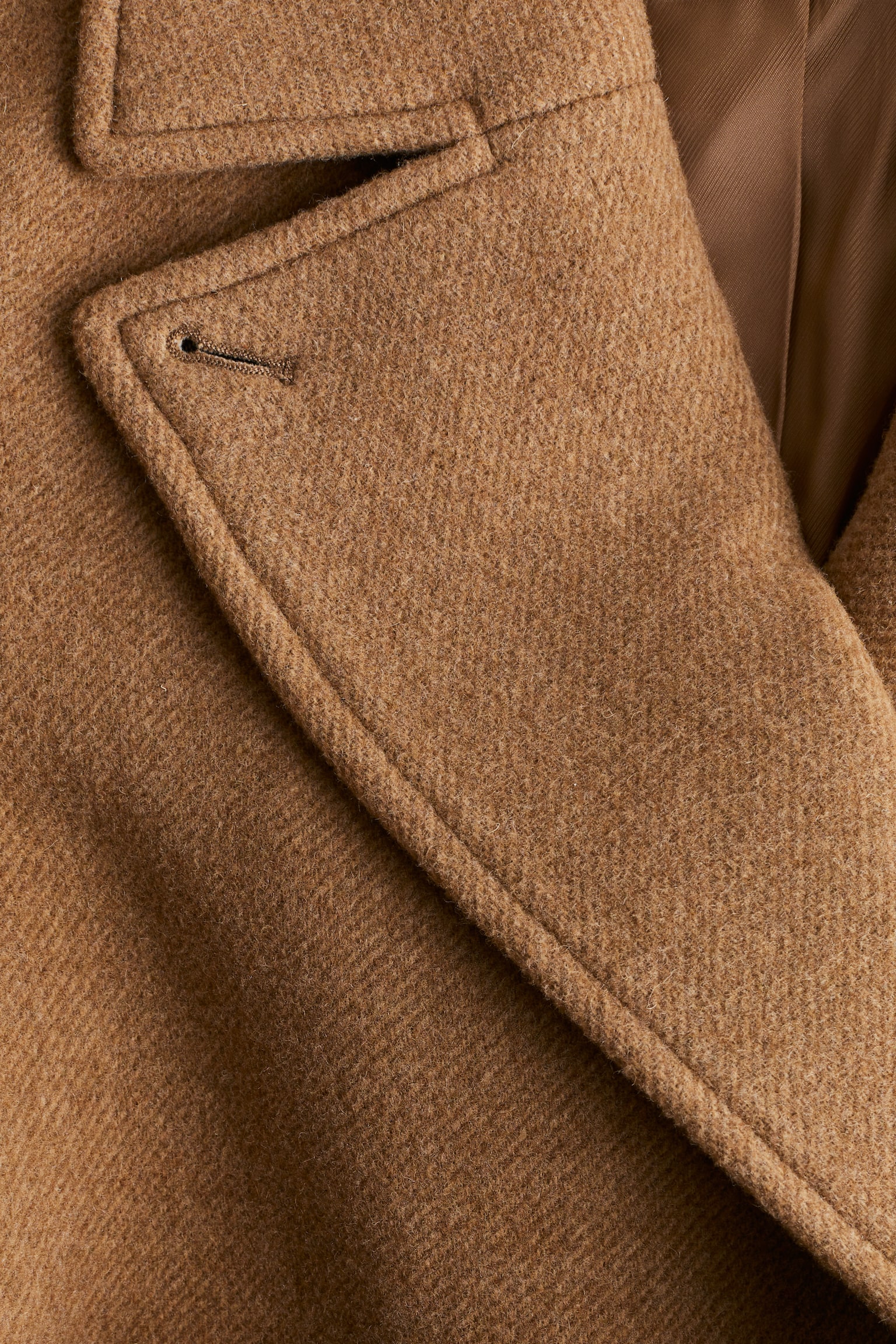 Wool-blend tie-belt coat - Brown/Light beige marl - 4