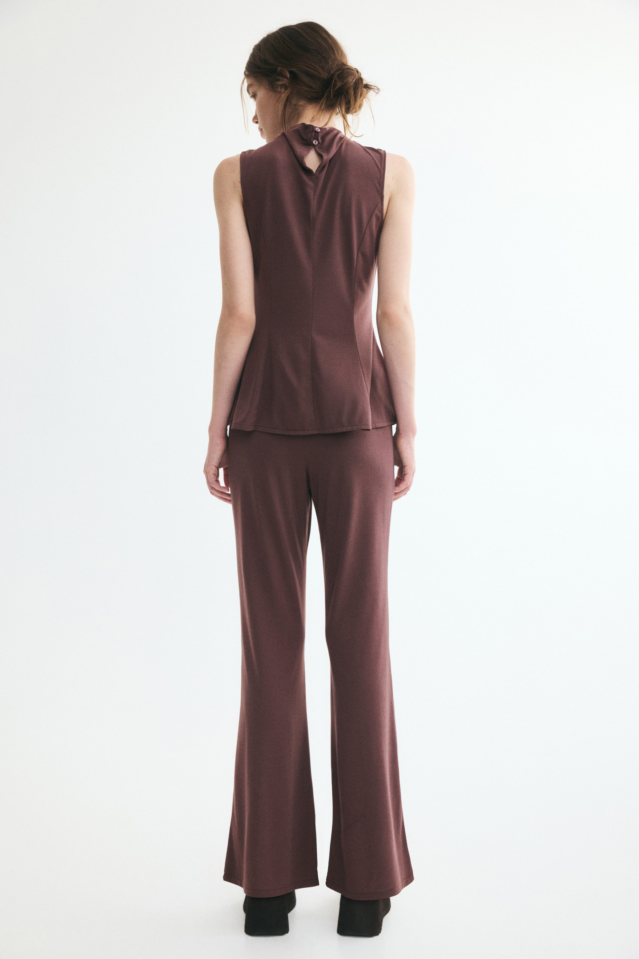 Pantalon évasé en modal mélangé