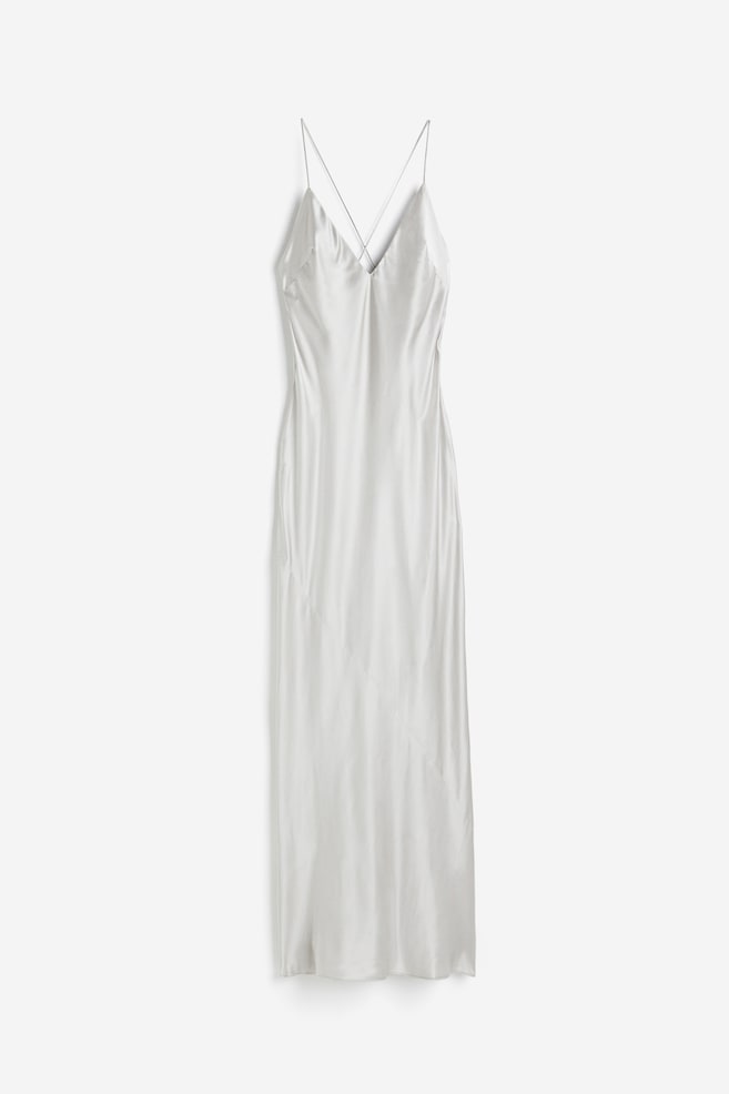 Silk slip dress - Light grey - 2