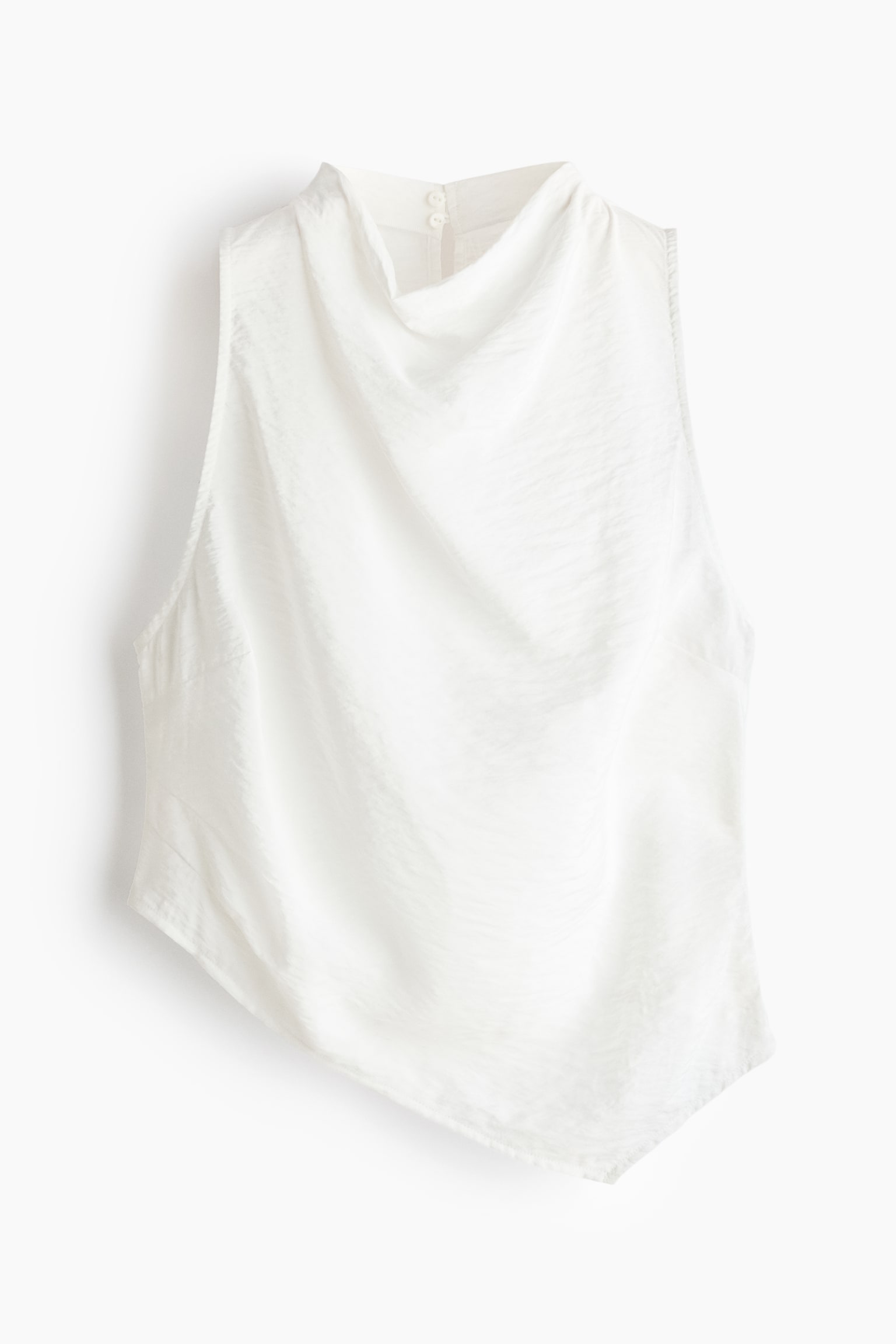 Asymmetric cowl-neck top - White/Light dusty green/Light turquoise - 1