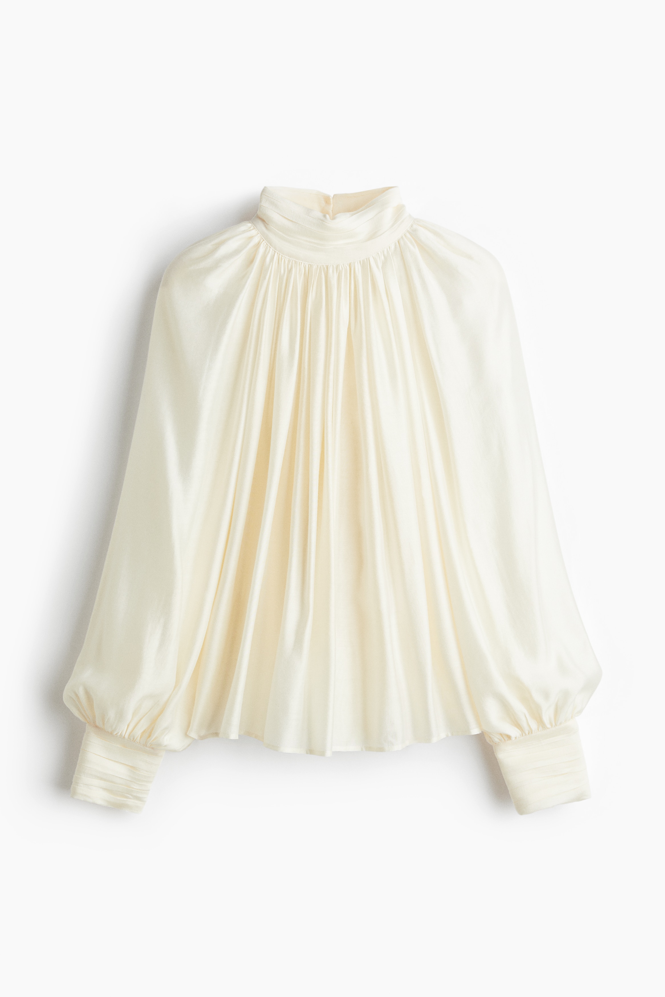 Draped Blouse - White/Brown