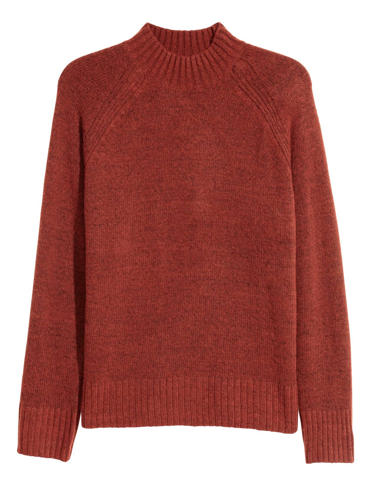 Knitted turtleneck jumper Dark orange Men H&M GB
