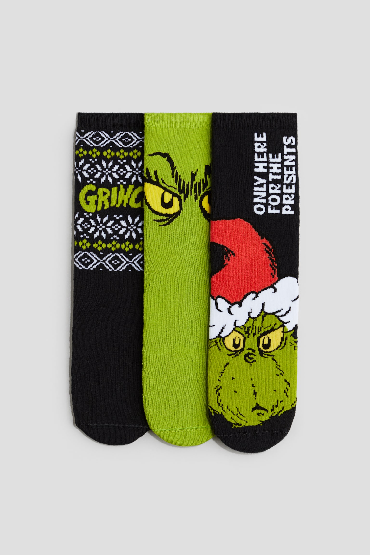 3-pack terry socks - Lime green/The Grinch/Light grey/Pokémon - 1