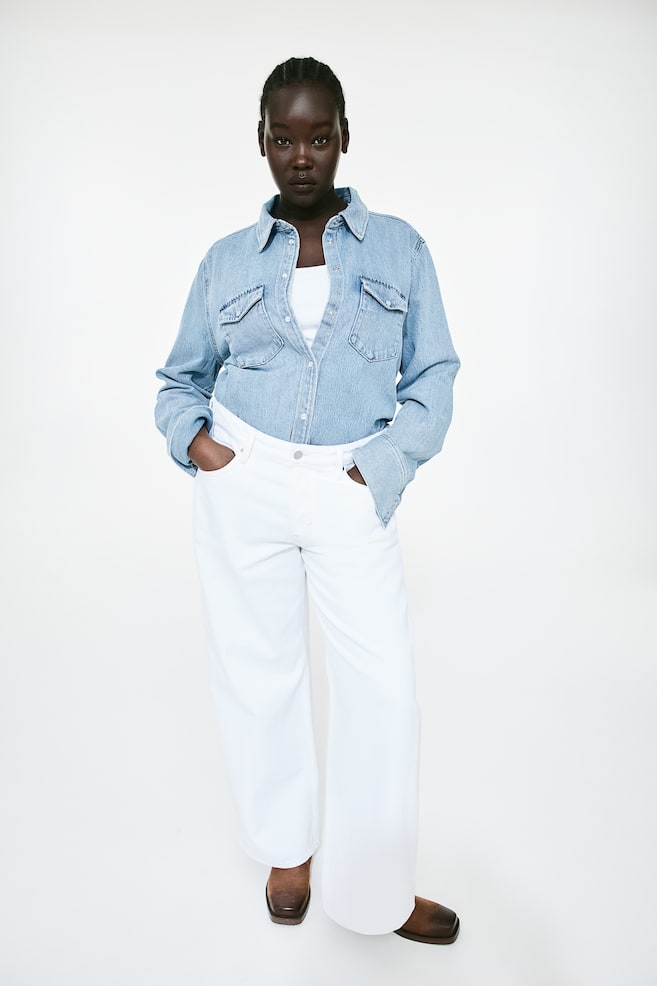 Curvy Fit Baggy Low Jeans - Blanc/Bleu denim clair/Beige/Gris foncé/dc - 1