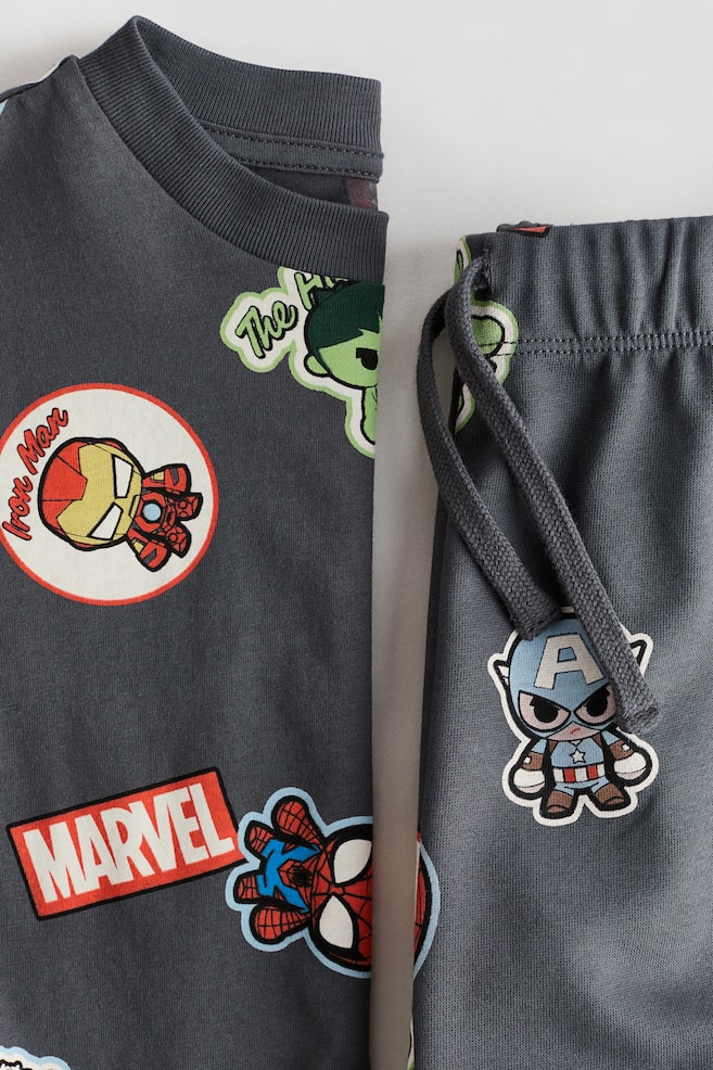 2-piece printed set - Dark grey/Marvel Comics/Black/Pokémon/Green/Minecraft/Dark turquoise/Spidey/White/Jurassic World/Red/Mickey Mouse/Dark red/Marvel Comics/White/Minecraft - 6