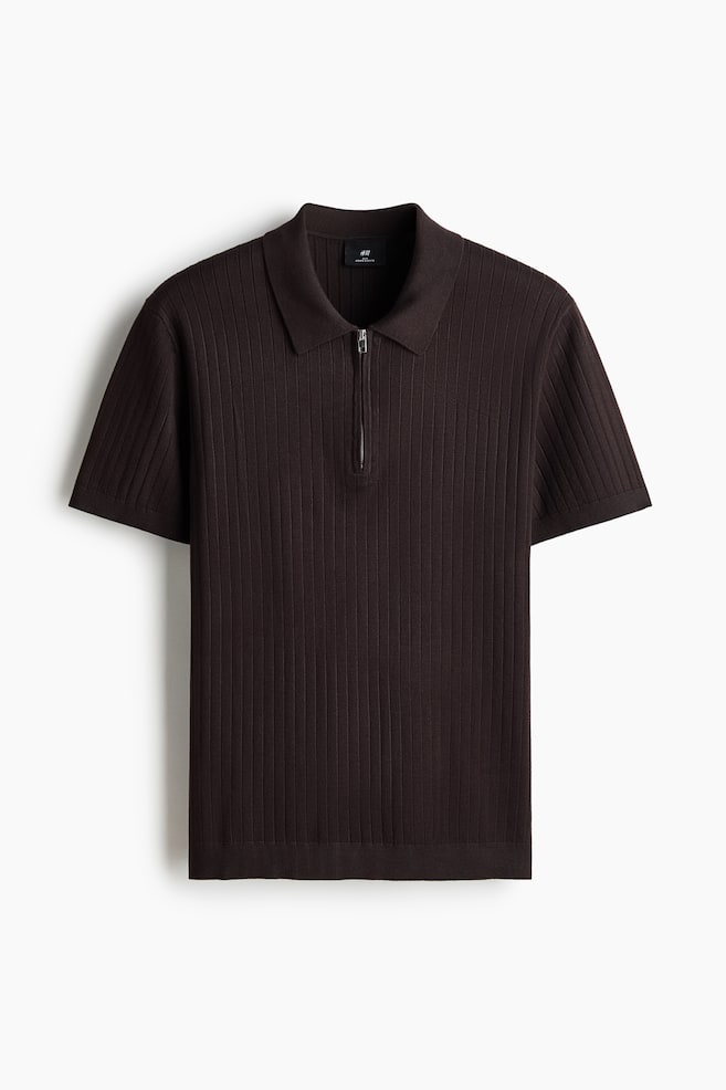 Slim-Fit Polo Shirt - Dark brown/Gray/Cream/Black/Dark blue - 1