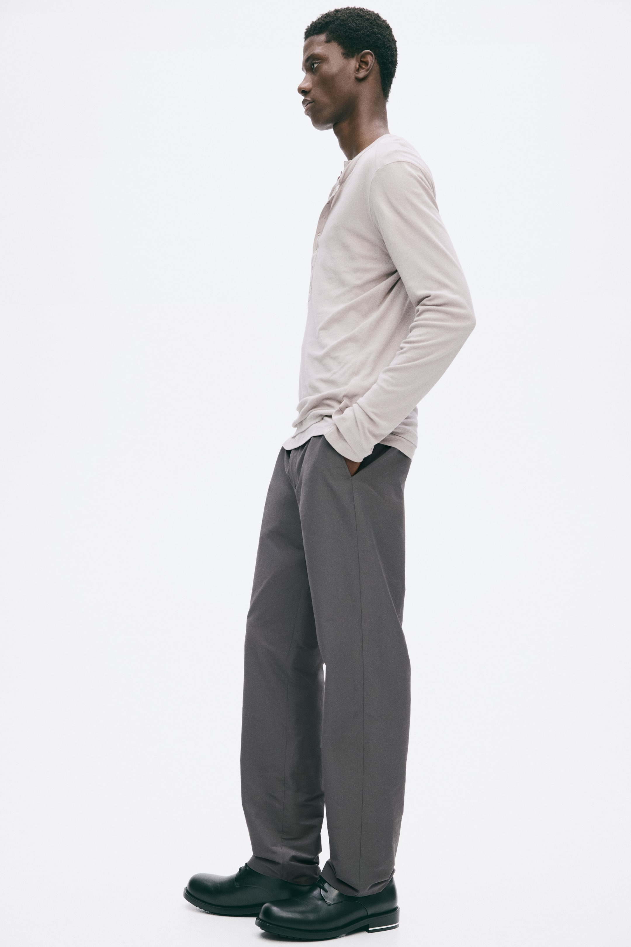 Slim-Fit Cotton Henley Shirt