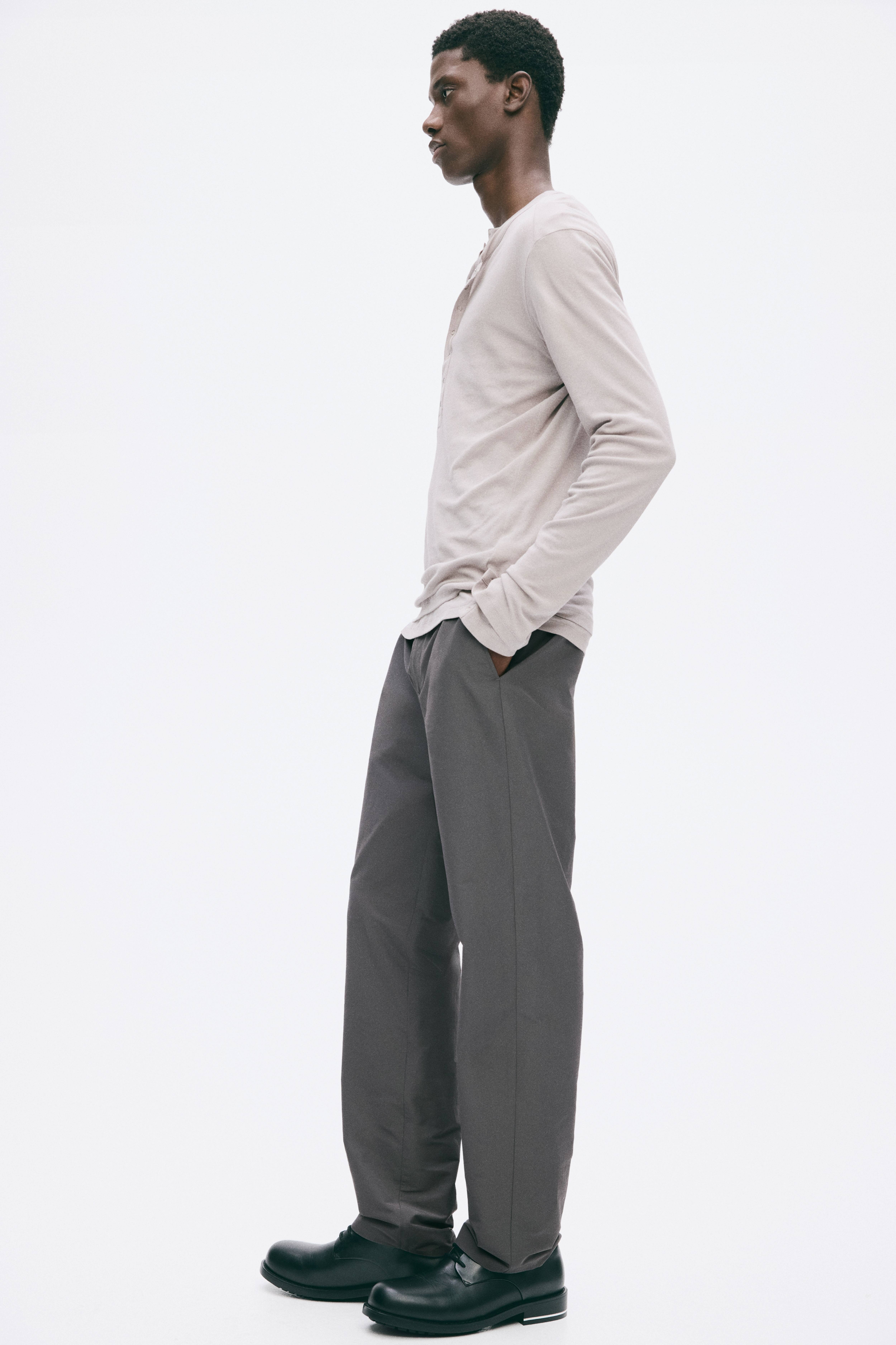 Slim-Fit Cotton Henley Shirt