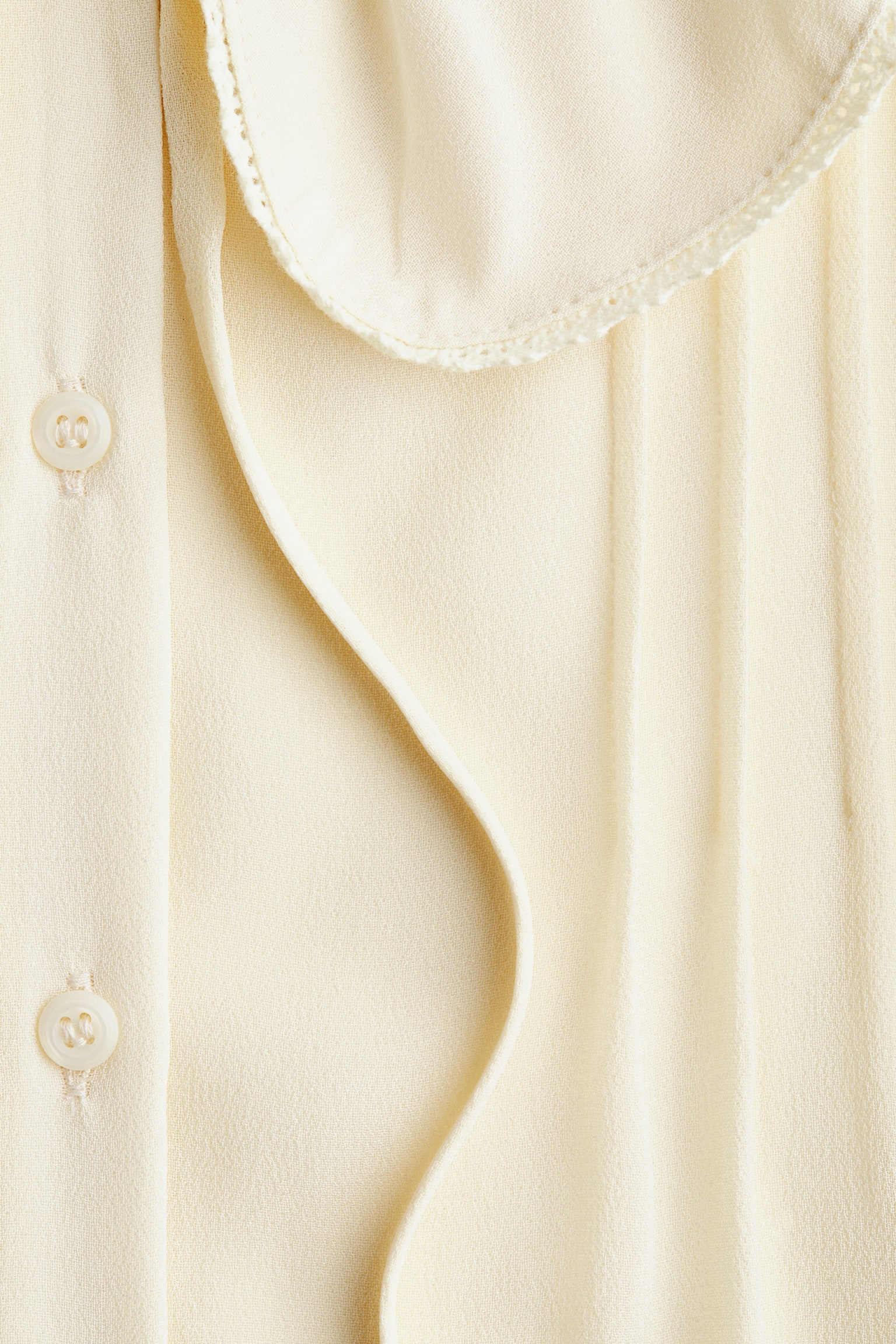 Collared viscose blouse - Cream - 5