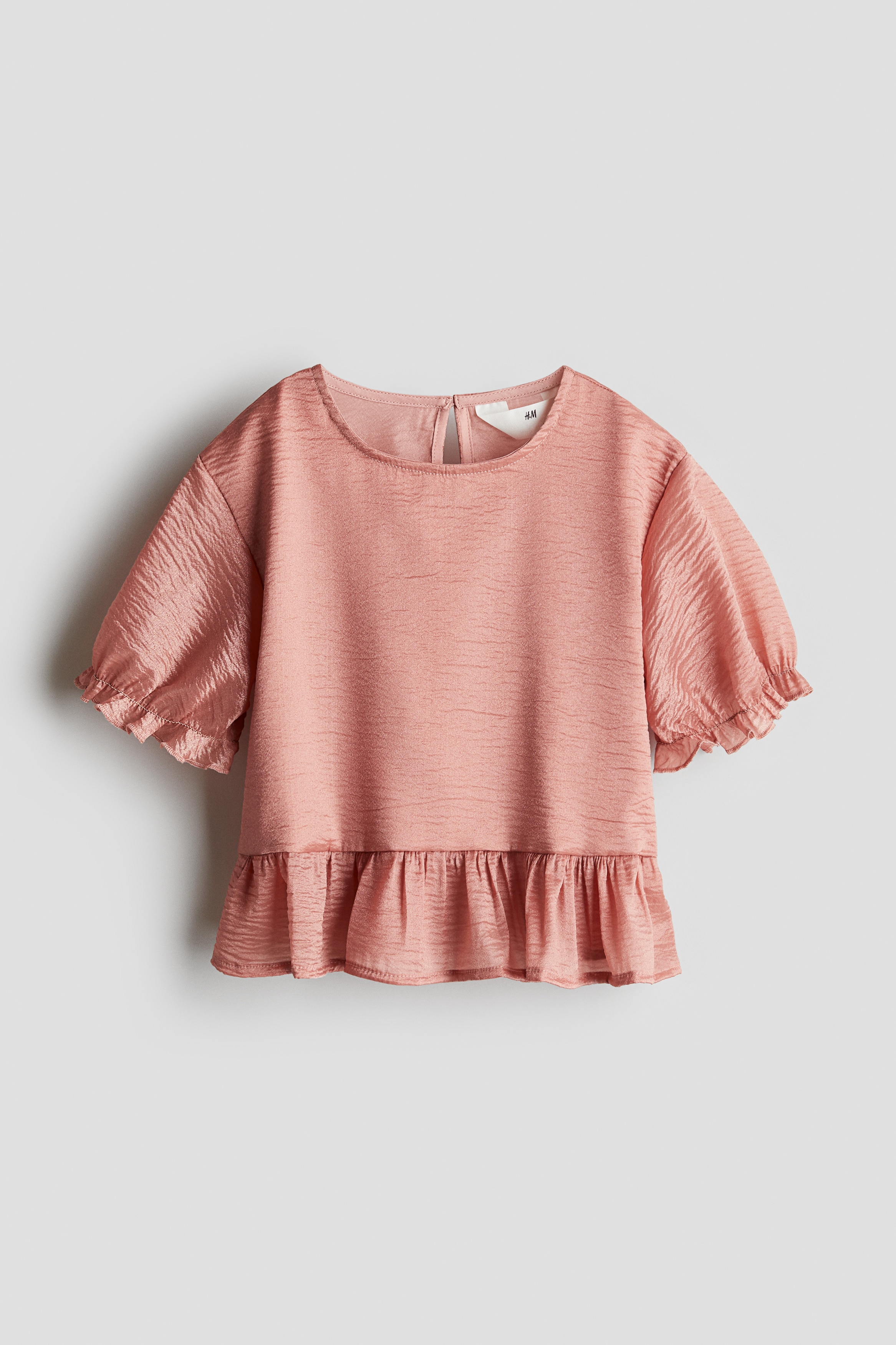 Peplum blouse - Dusty pink/Light yellow/Spotted