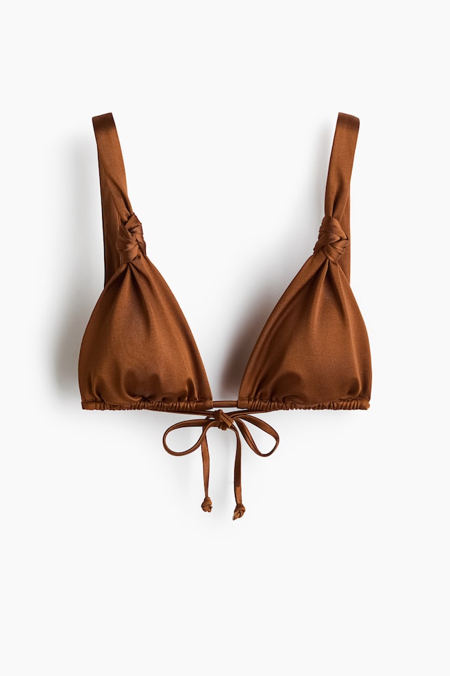 Wattiertes Triangel-Bikinitop - Braun/Hellbeige/Leopardenprint/Schwarz - 1