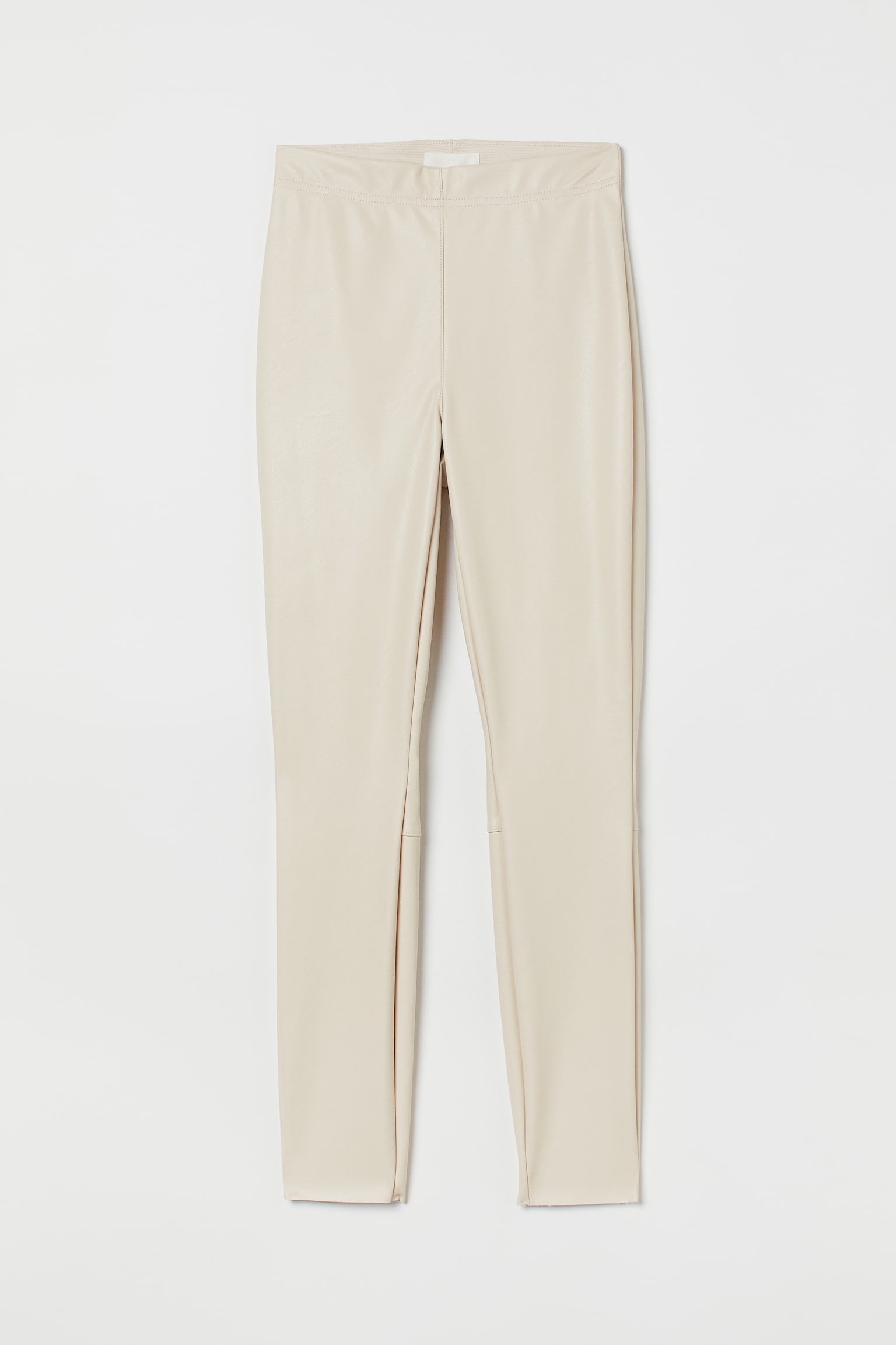 Imitation leather leggings - Light beige